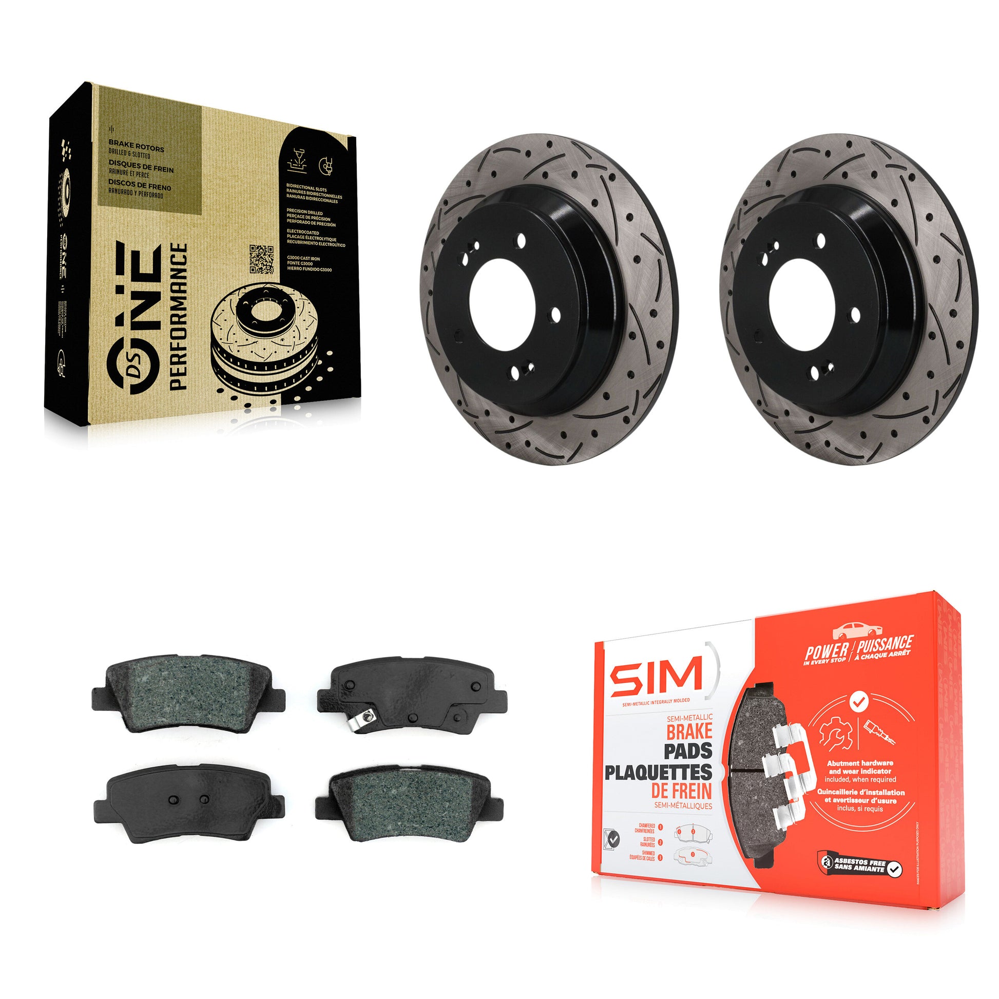 Disc Rotors and Semi-Metallic Brake Pads Kit-KDS-101681