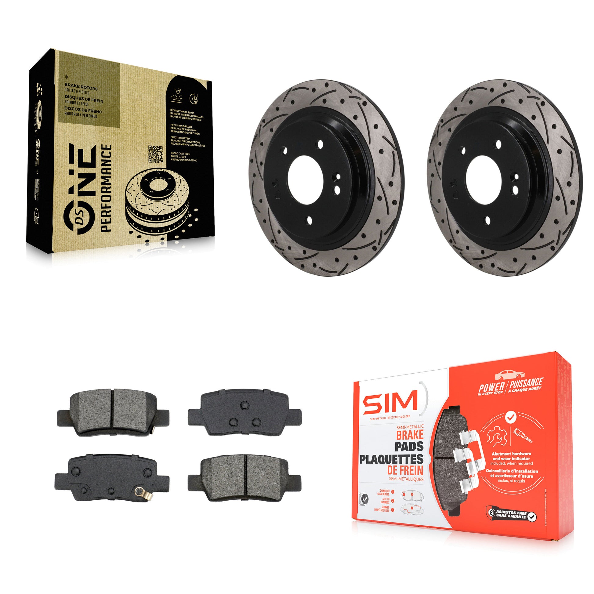 Disc Rotors and Semi-Metallic Brake Pads Kit-KDS-101682