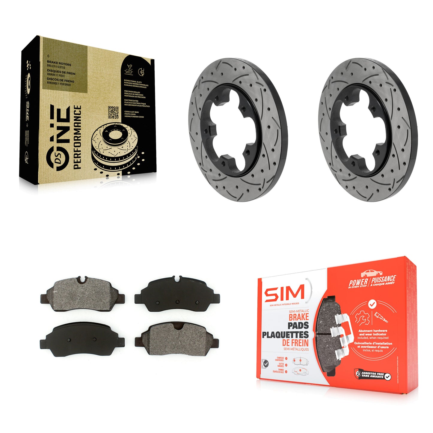 Disc Rotors and Semi-Metallic Brake Pads Kit-KDS-101687 Kit.bestparts.ca