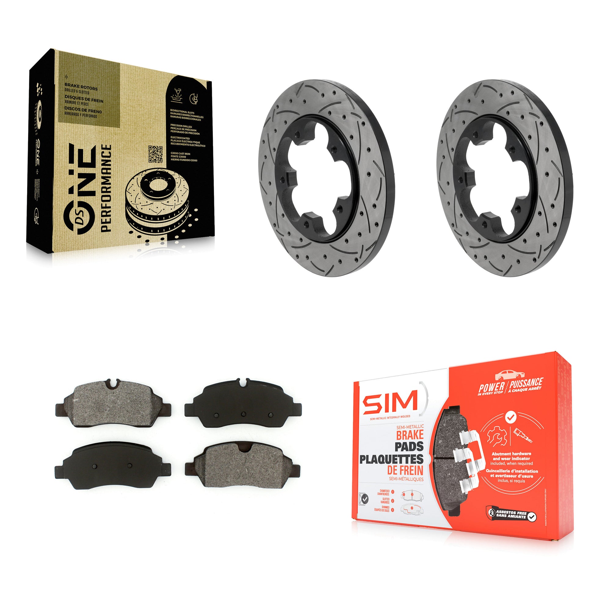Disc Rotors and Semi-Metallic Brake Pads Kit-KDS-101687