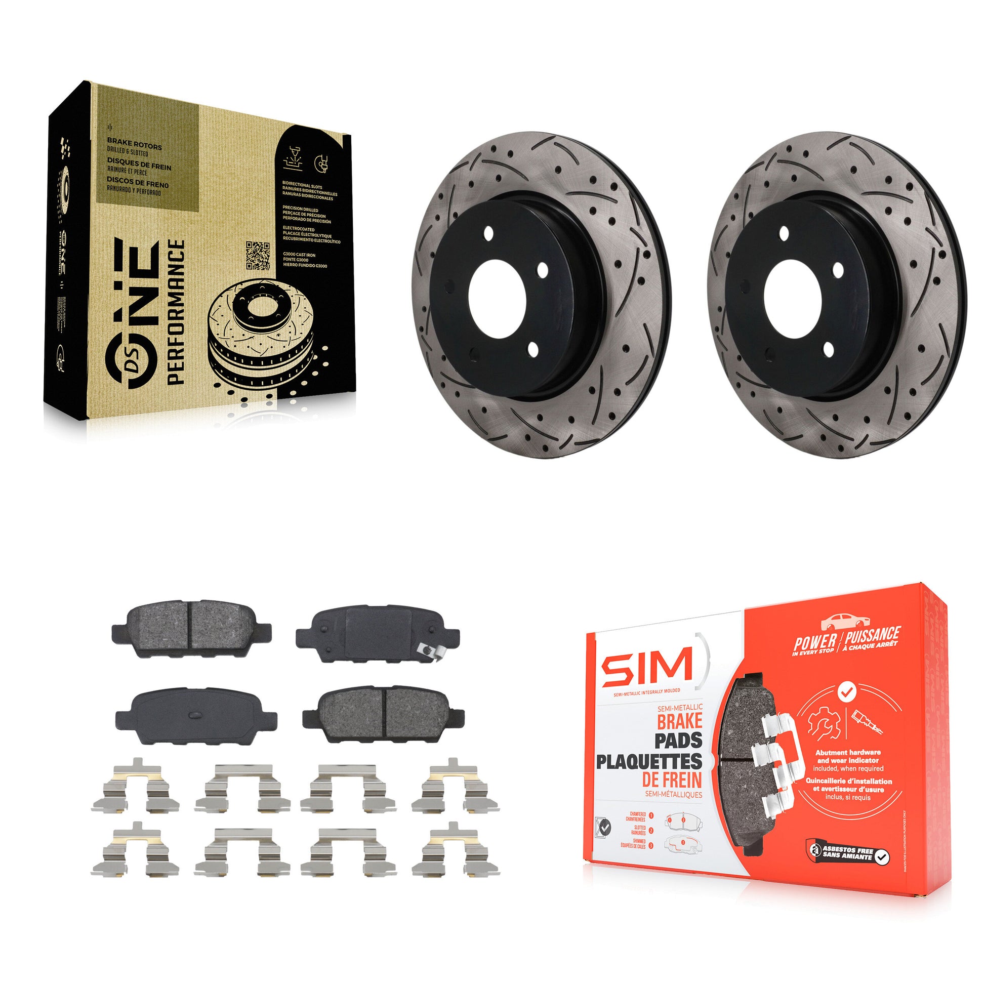 Disc Rotors and Semi-Metallic Brake Pads Kit-KDS-101690