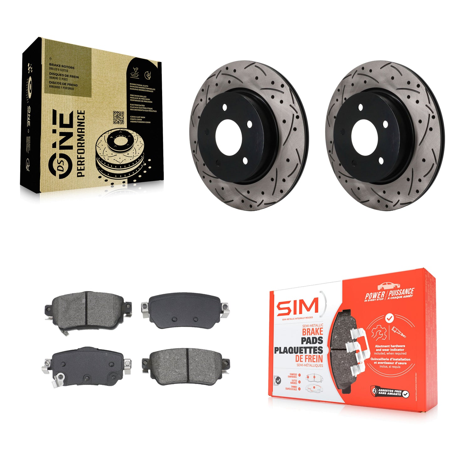 Disc Rotors and Semi-Metallic Brake Pads Kit-KDS-101691 Kit.bestparts.ca