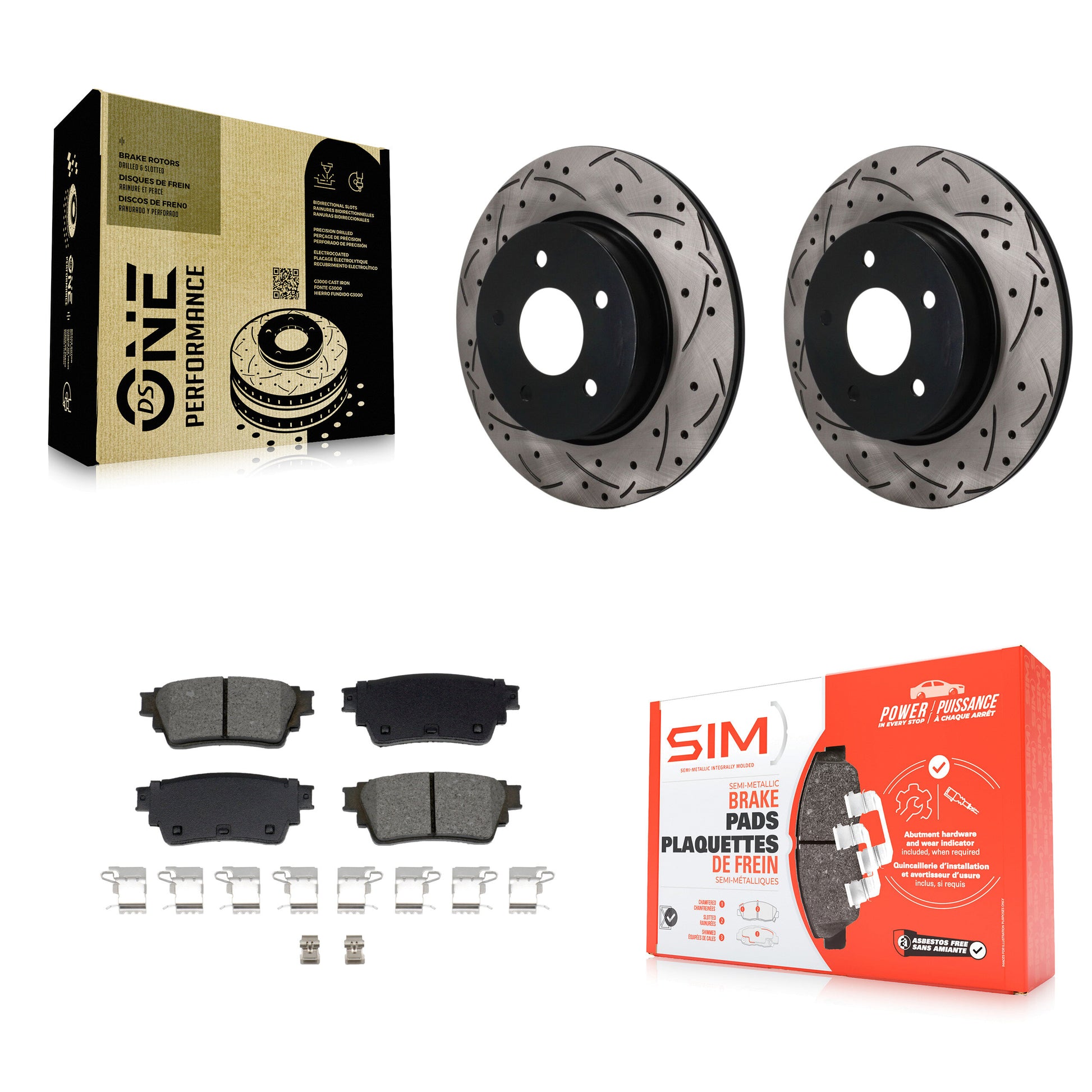 Disc Rotors and Semi-Metallic Brake Pads Kit-KDS-101692