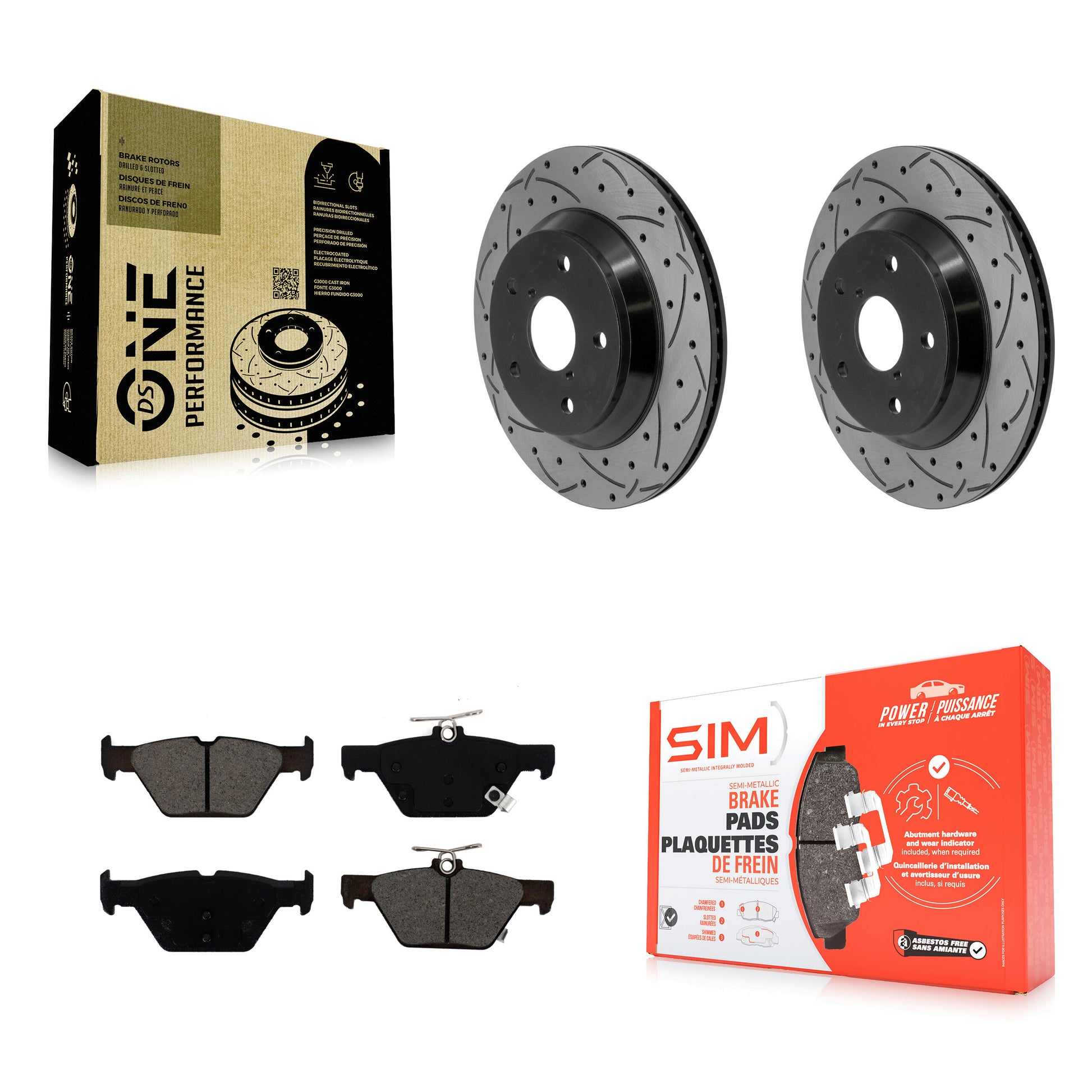 Disc Rotors and Semi-Metallic Brake Pads Kit-KDS-101693