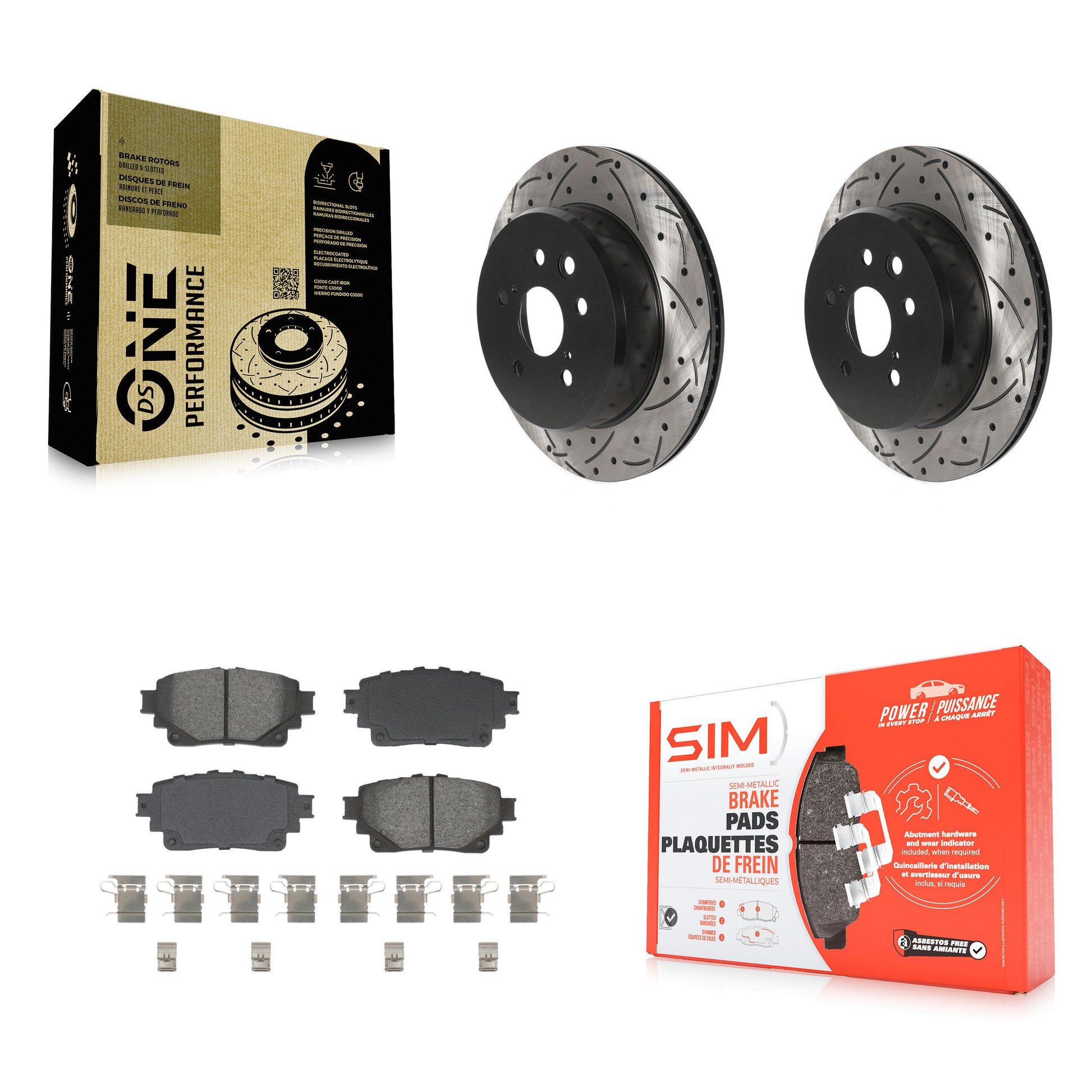 Coated Disc Rotors and Semi-Metallic Brake Pads Kit-KDS-101694