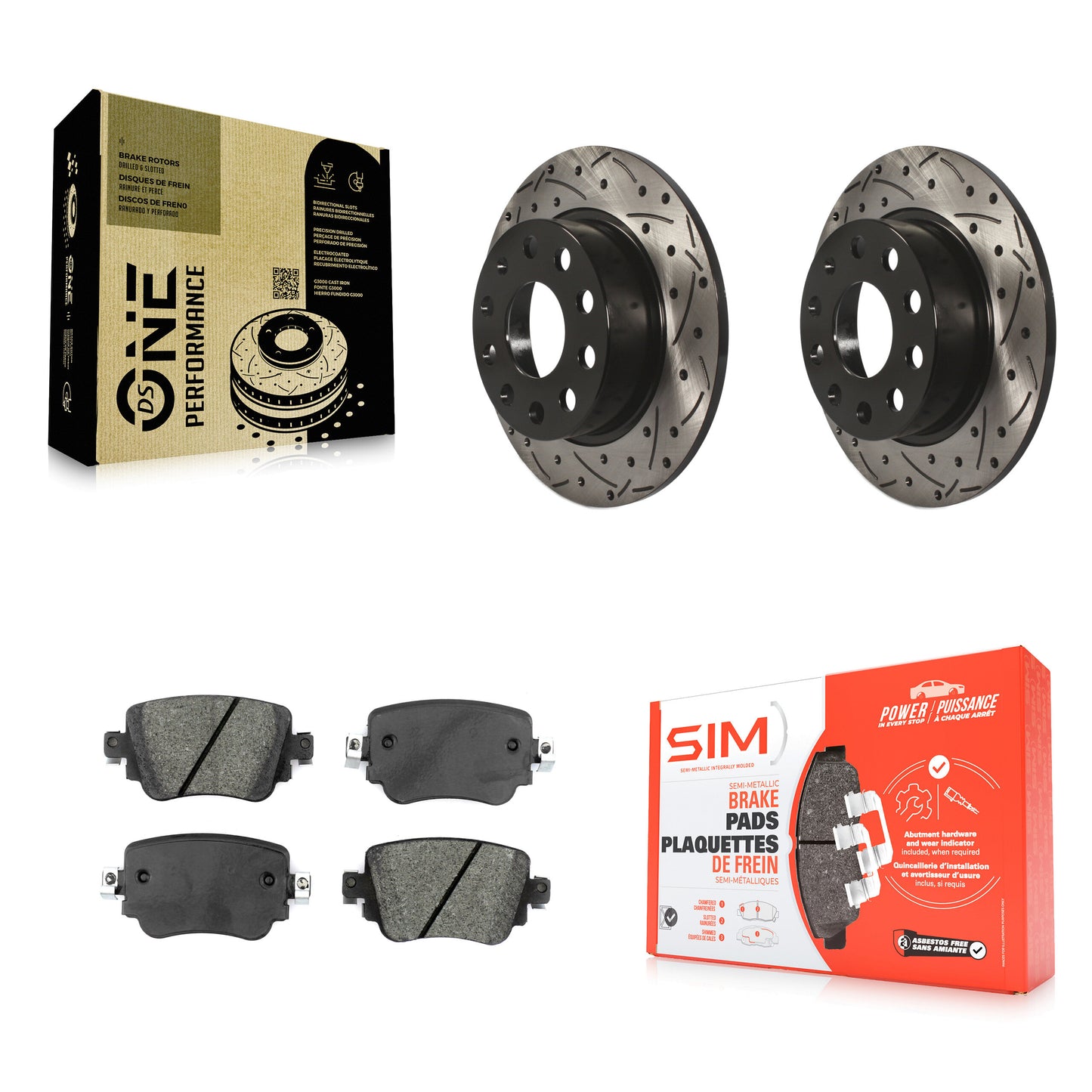 Coated Disc Rotors and Semi-Metallic Brake Pads Kit-KDS-101696 Kit.bestparts.ca