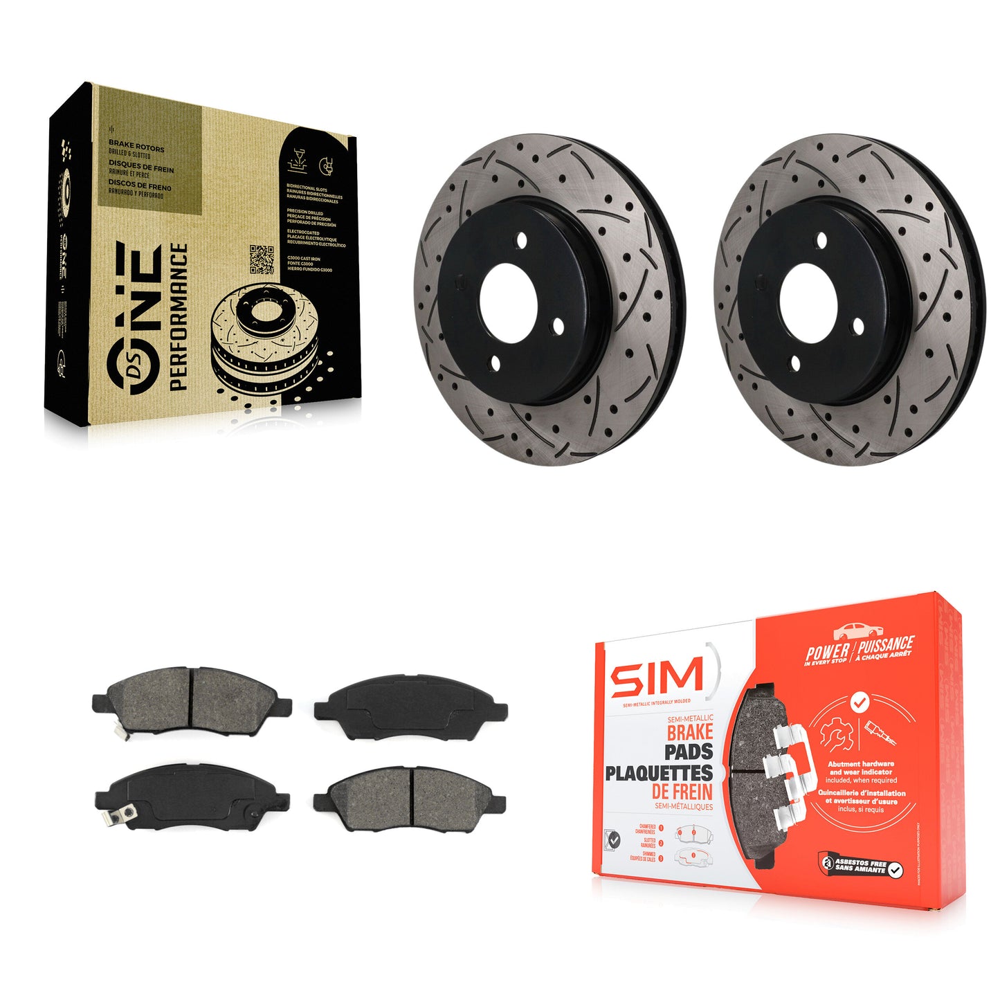 Disc Rotors and Semi-Metallic Brake Pads Kit-KDS-101698 Kit.bestparts.ca