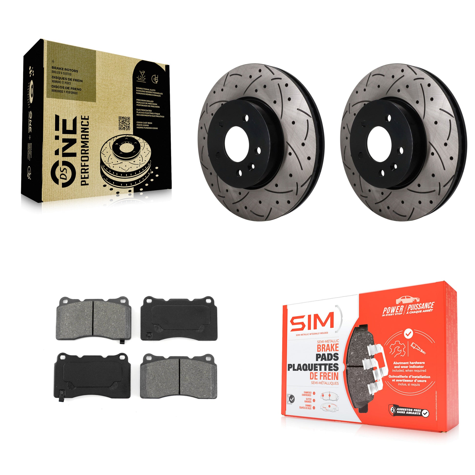 Disc Rotors and Semi-Metallic Brake Pads Kit-KDS-101702