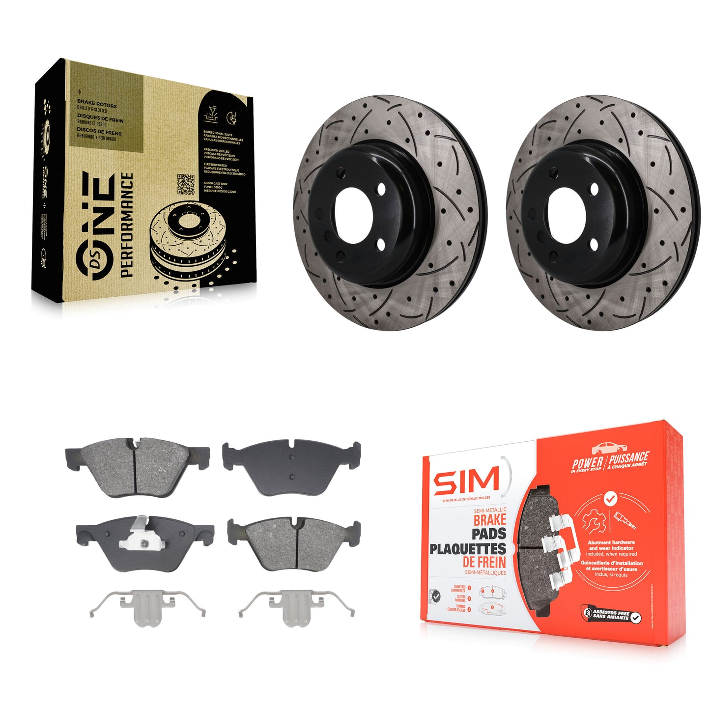 Disc Rotors and Semi-Metallic Brake Pads Kit-KDS-101707 Kit.bestparts.ca