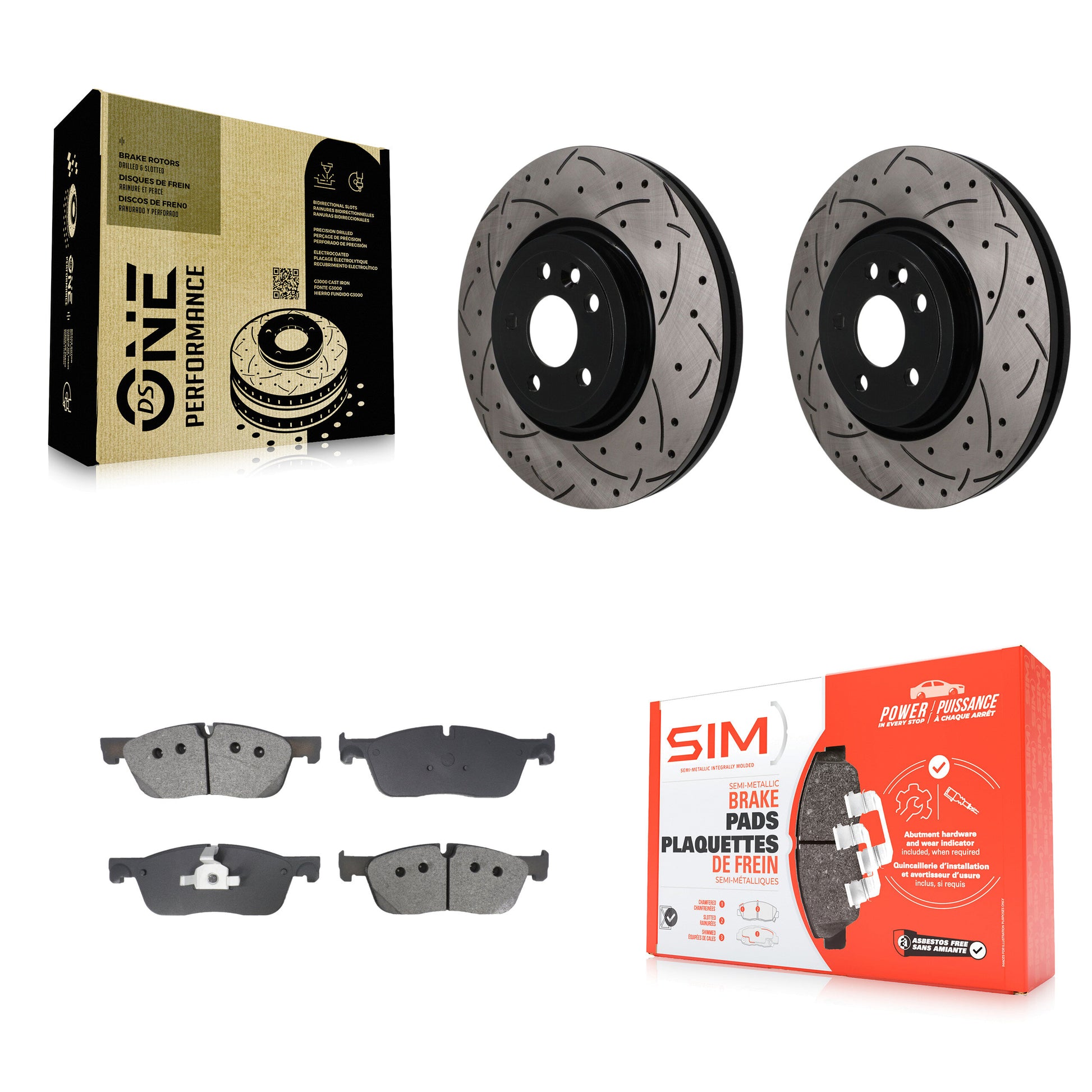 Disc Rotors and Semi-Metallic Brake Pads Kit-KDS-101708