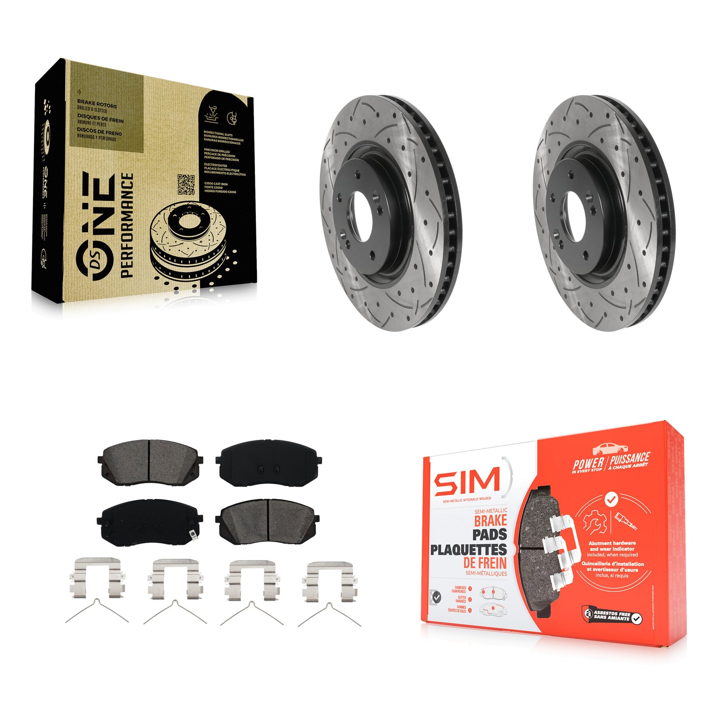 Coated Disc Rotors and Semi-Metallic Brake Pads Kit-KDS-101711 Kit.bestparts.ca