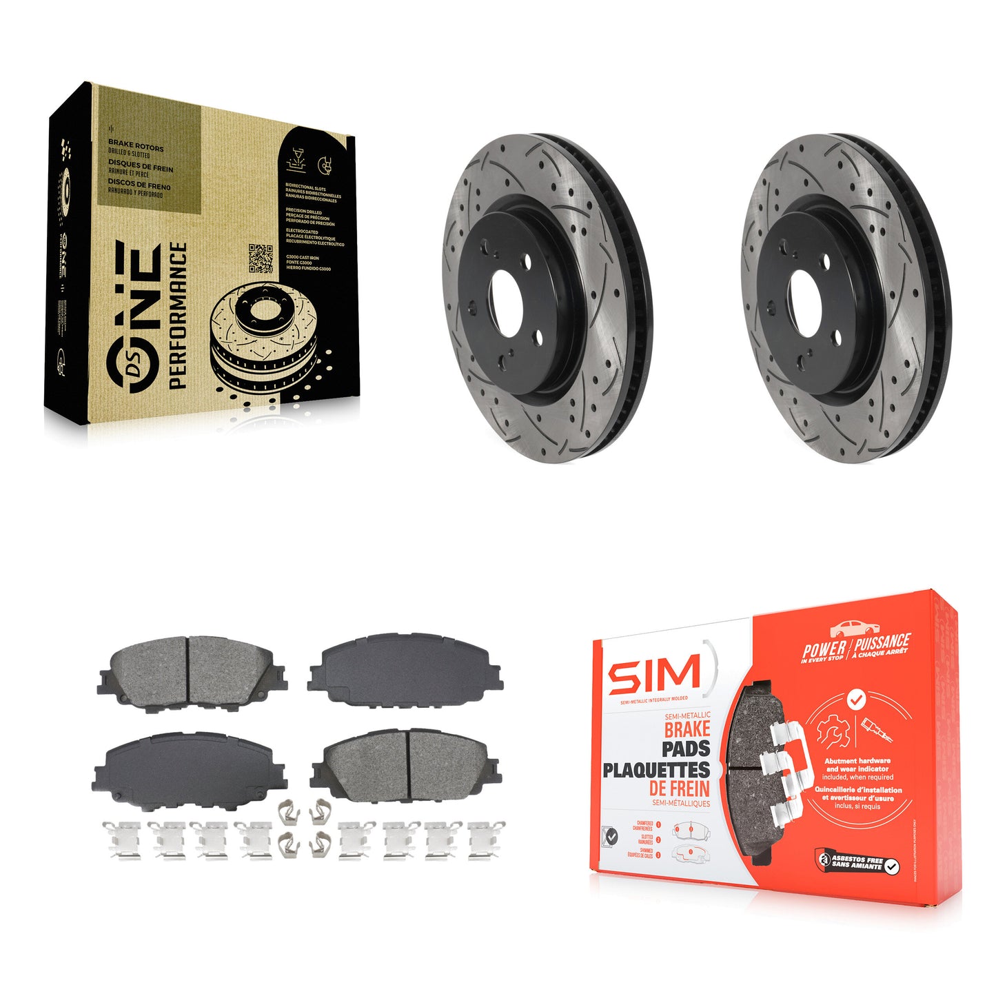 Coated Disc Rotors and Semi-Metallic Brake Pads Kit-KDS-101714 Kit.bestparts.ca
