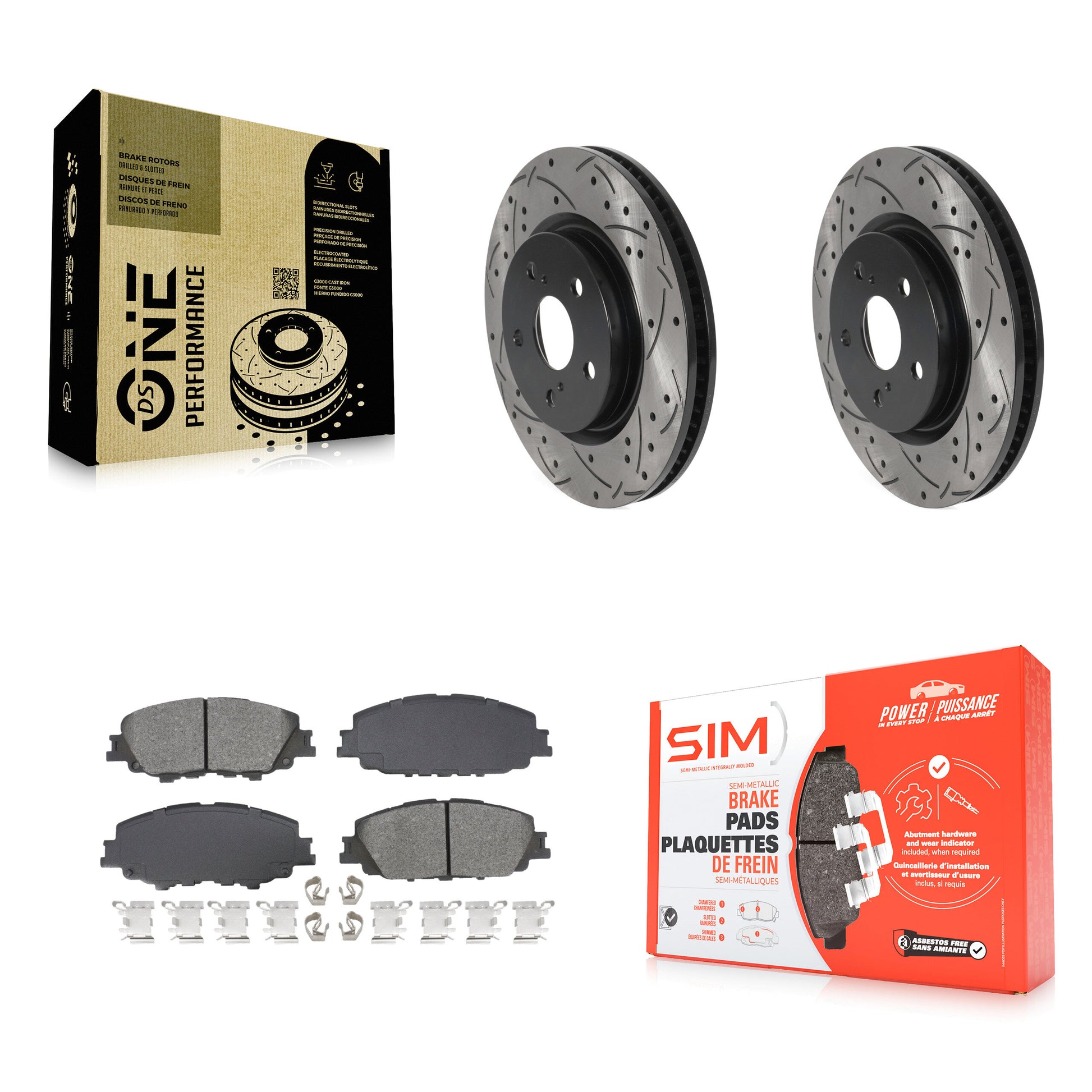 Coated Disc Rotors and Semi-Metallic Brake Pads Kit-KDS-101714