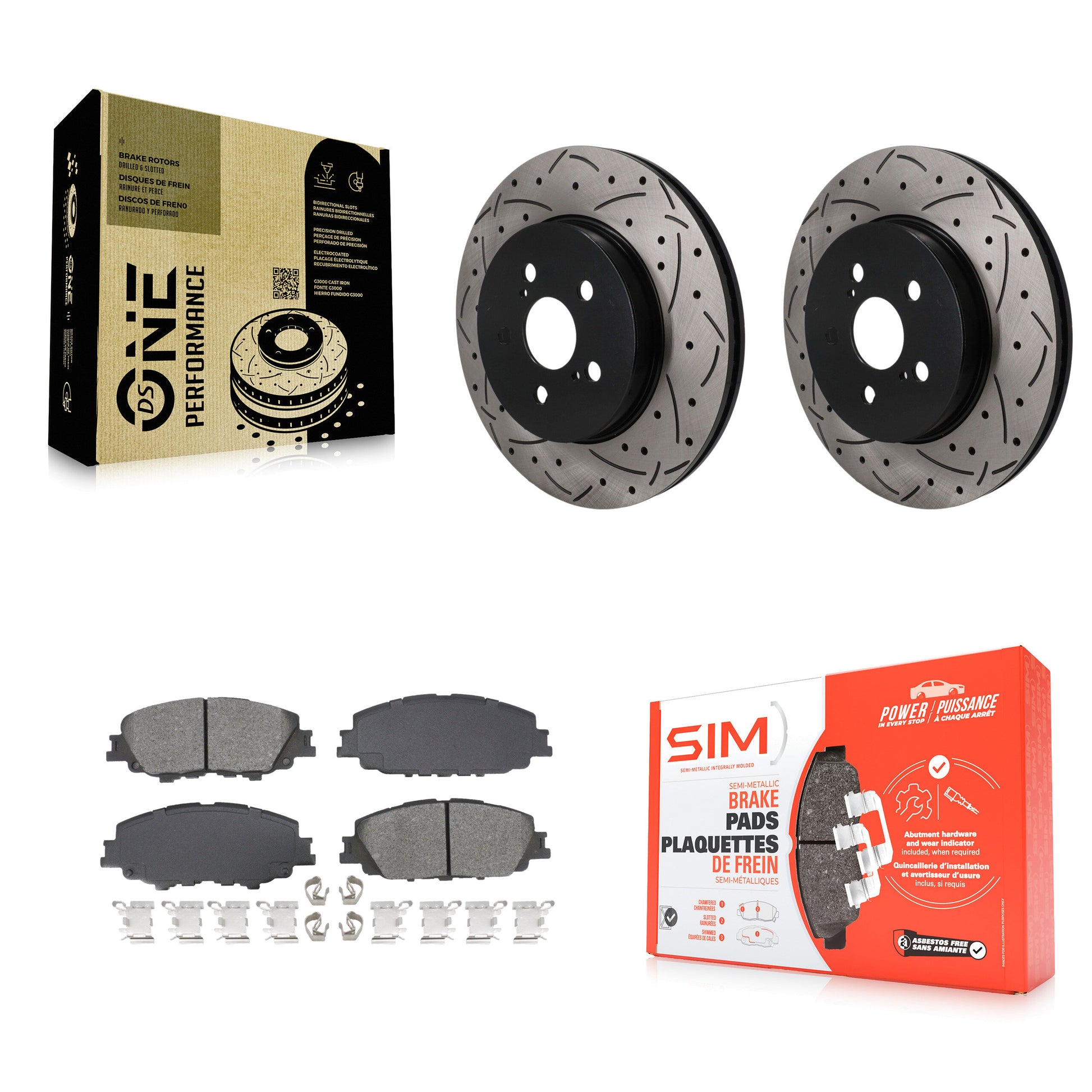 Disc Rotors and Semi-Metallic Brake Pads Kit-KDS-101722