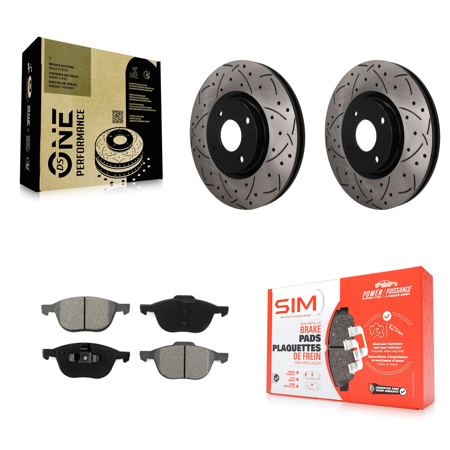 Disc Rotors and Semi-Metallic Brake Pads Kit-KDS-101724 Kit.bestparts.ca