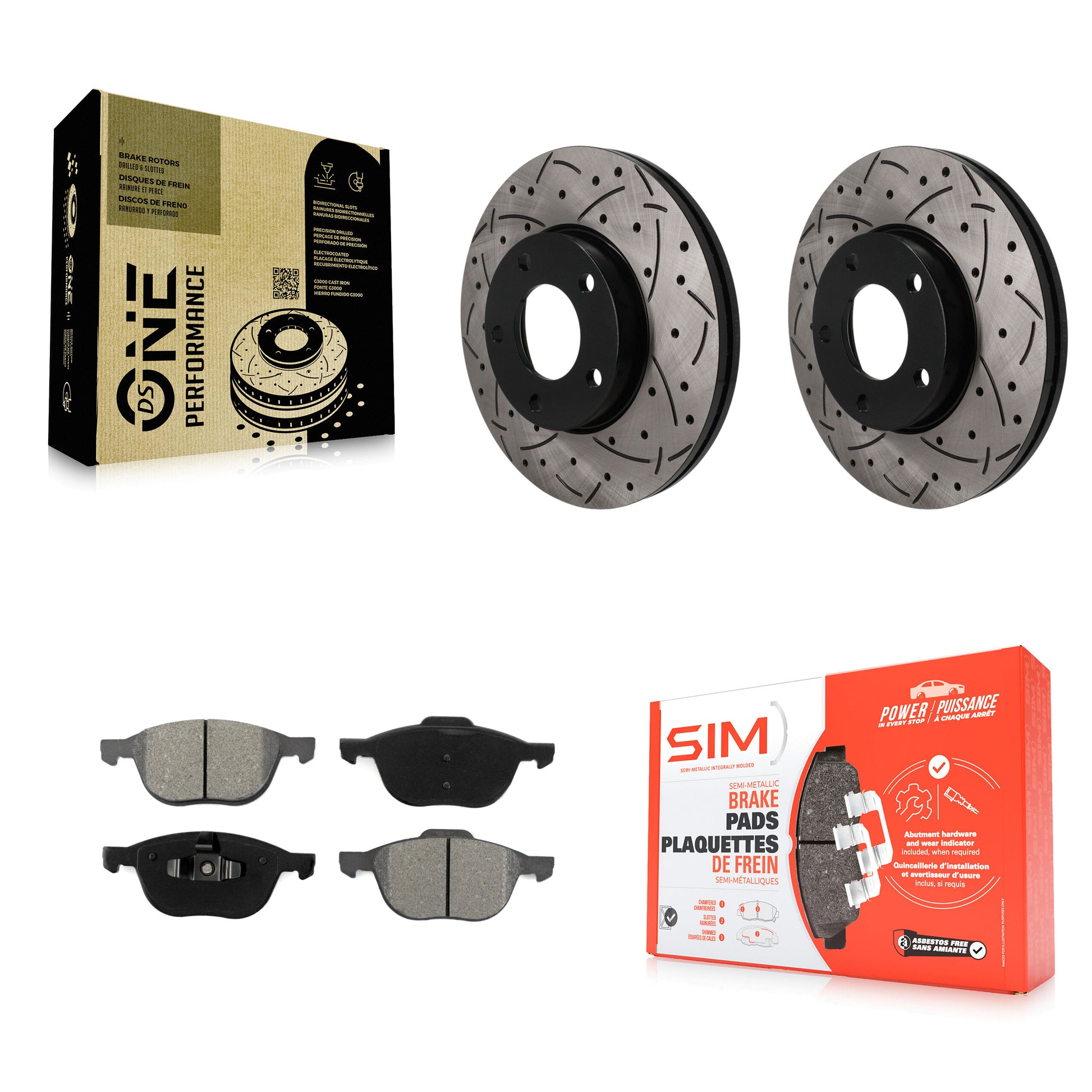 Disc Rotors and Semi-Metallic Brake Pads Kit-KDS-101725