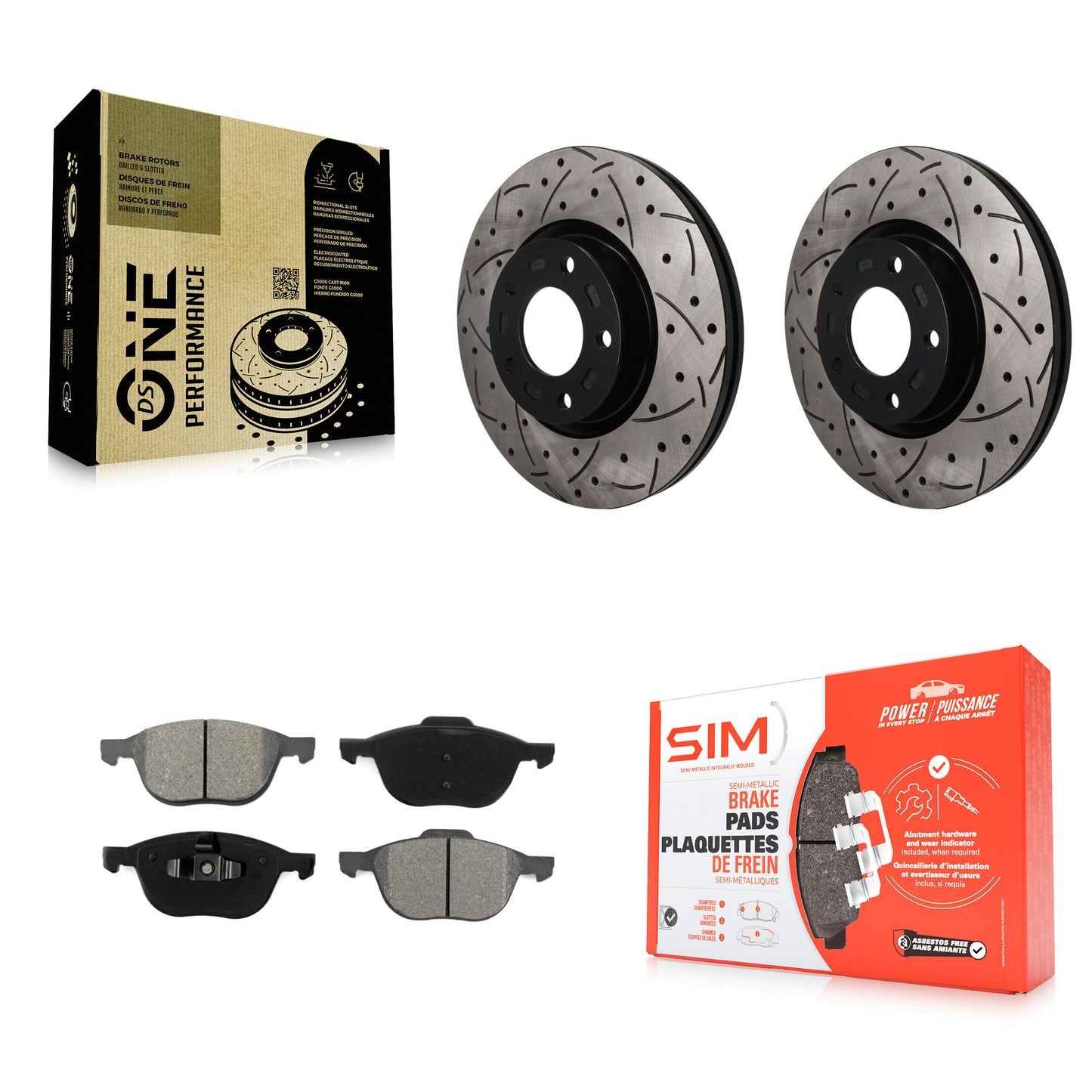 Disc Rotors and Semi-Metallic Brake Pads Kit-KDS-101726 Kit.bestparts.ca