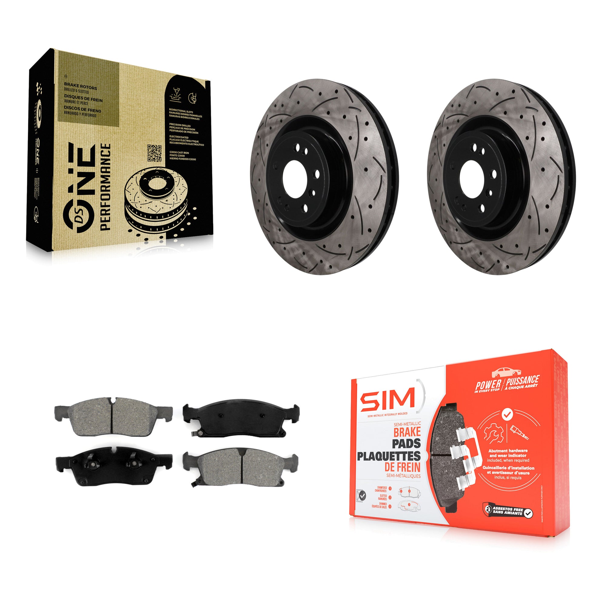 Disc Rotors and Semi-Metallic Brake Pads Kit-KDS-101731