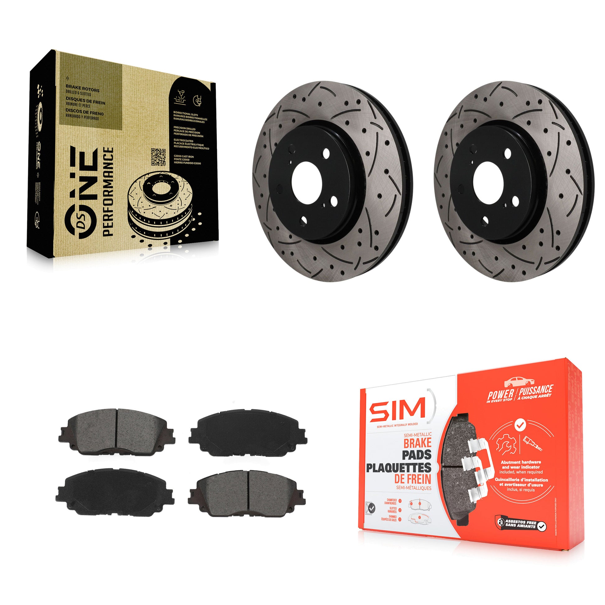 Disc Rotors and Semi-Metallic Brake Pads Kit-KDS-101733