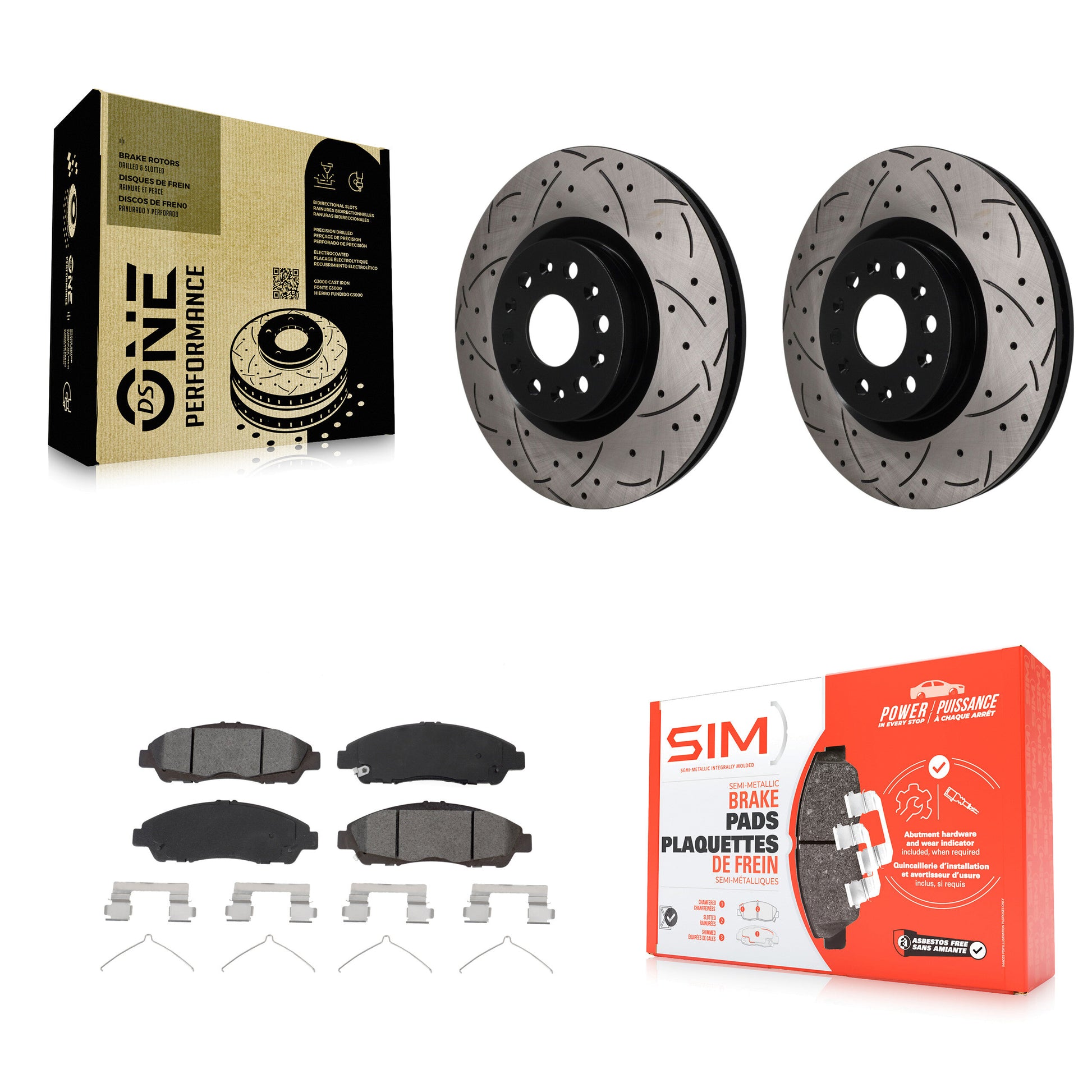 Disc Rotors and Semi-Metallic Brake Pads Kit-KDS-101736