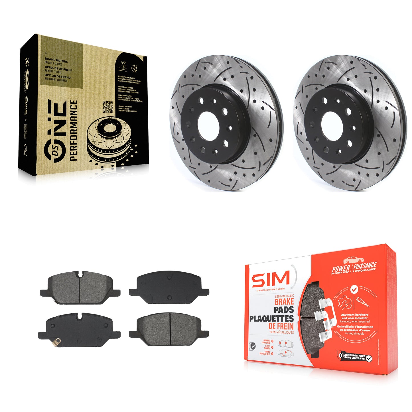 Coated Disc Rotors and Semi-Metallic Brake Pads Kit-KDS-101738 Kit.bestparts.ca