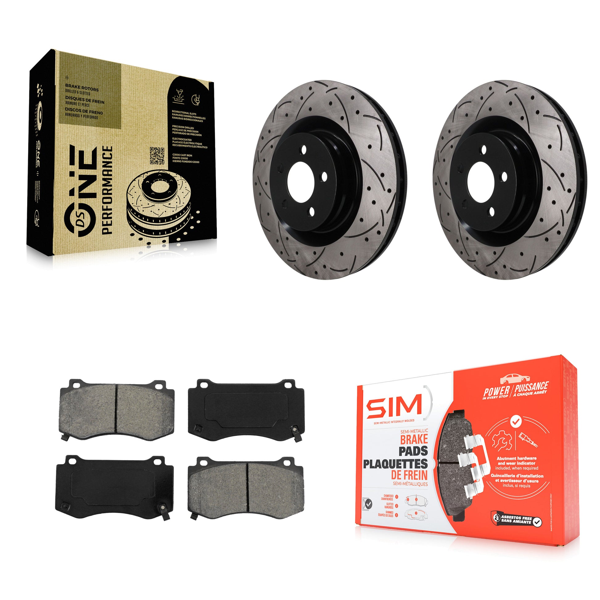 Disc Rotors and Semi-Metallic Brake Pads Kit-KDS-101739