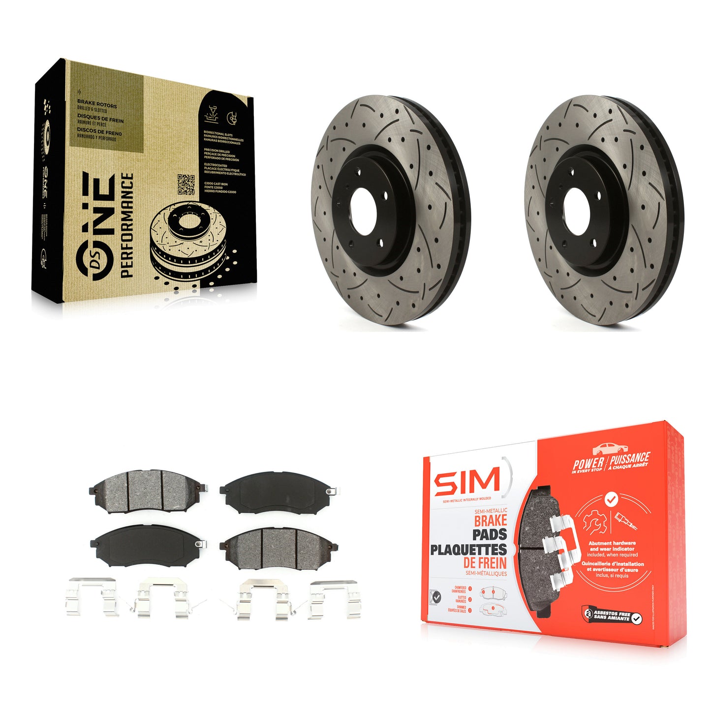 Coated Disc Rotors and Semi-Metallic Brake Pads Kit-KDS-101744 Kit.bestparts.ca