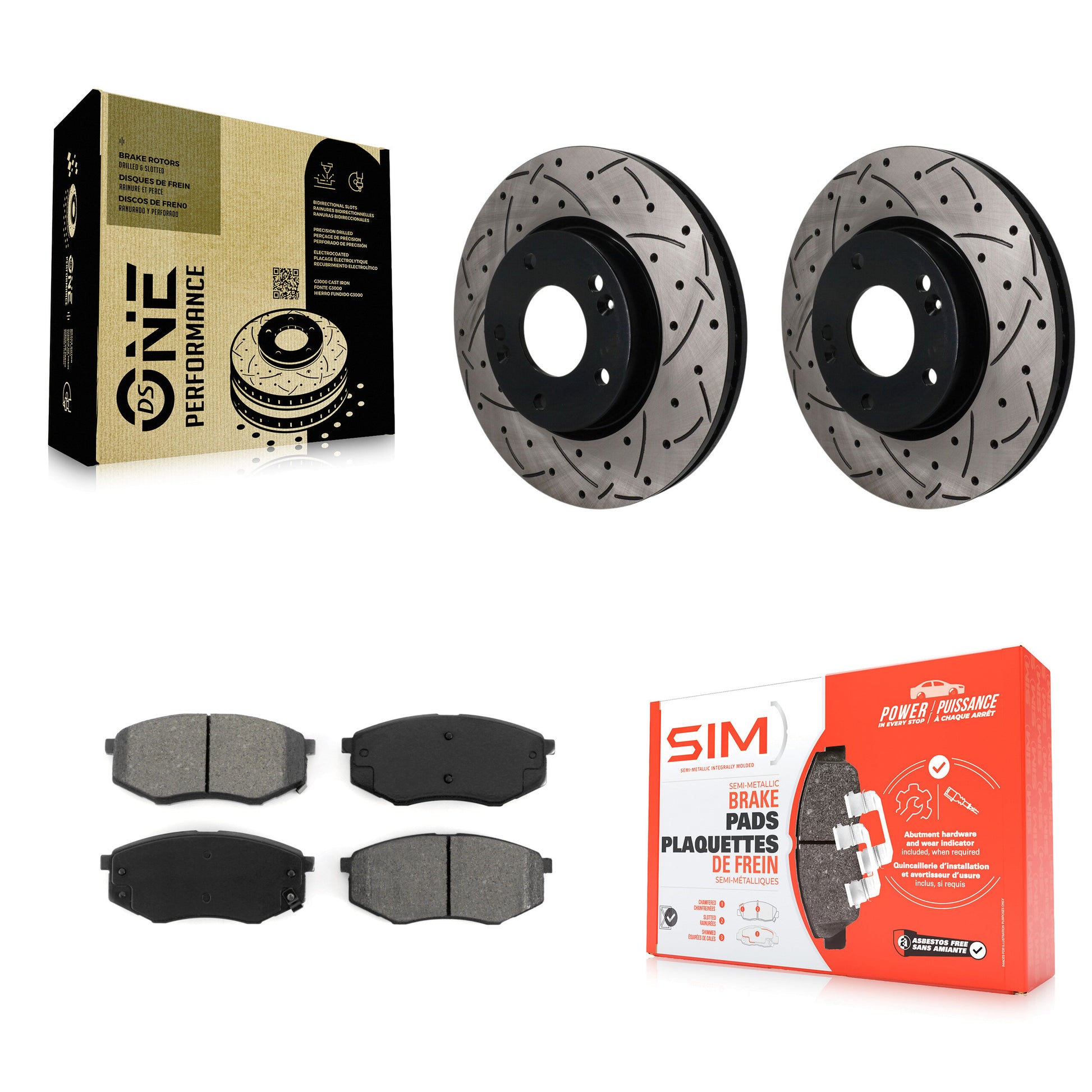 Disc Rotors and Semi-Metallic Brake Pads Kit-KDS-101745