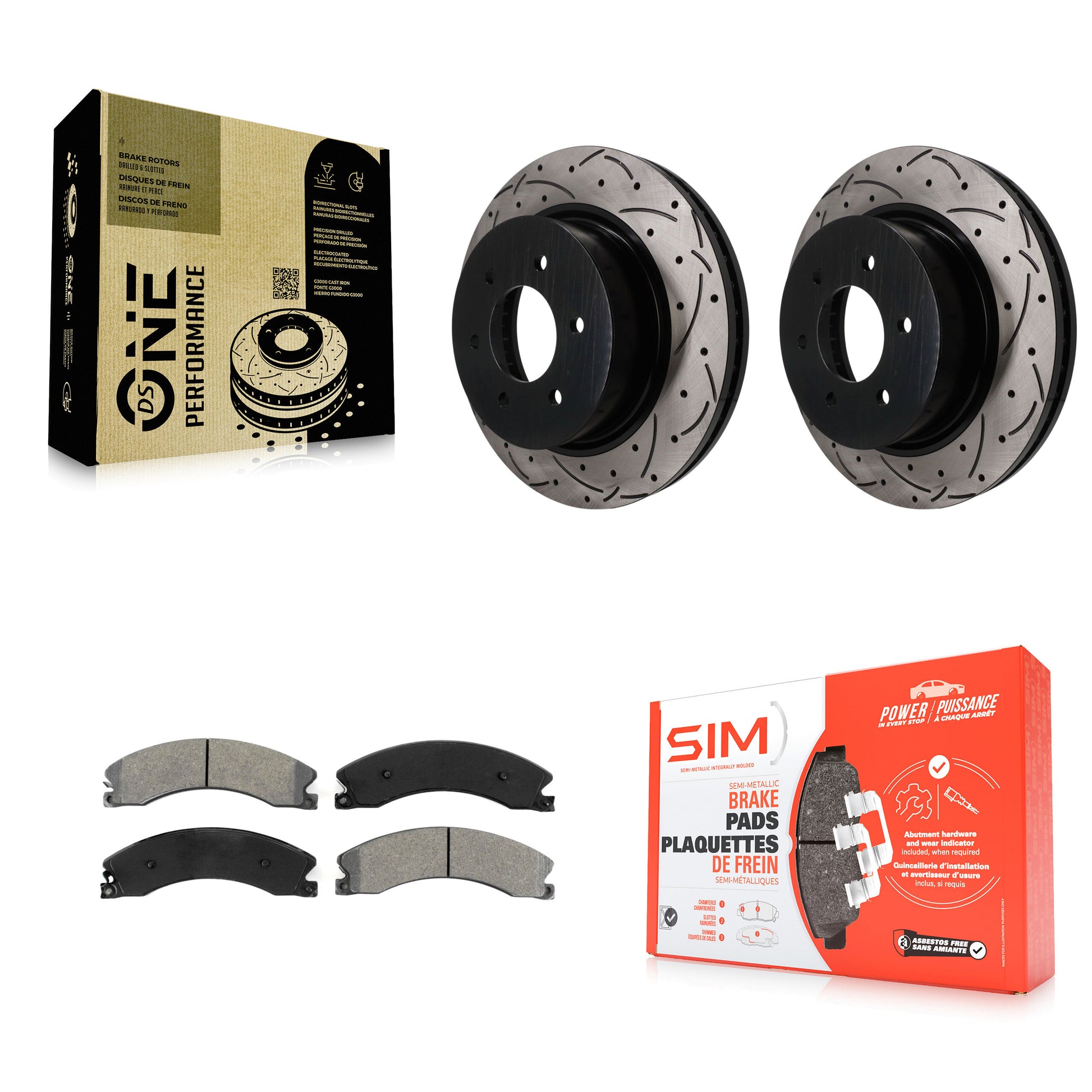 Disc Rotors and Semi-Metallic Brake Pads Kit-KDS-101748