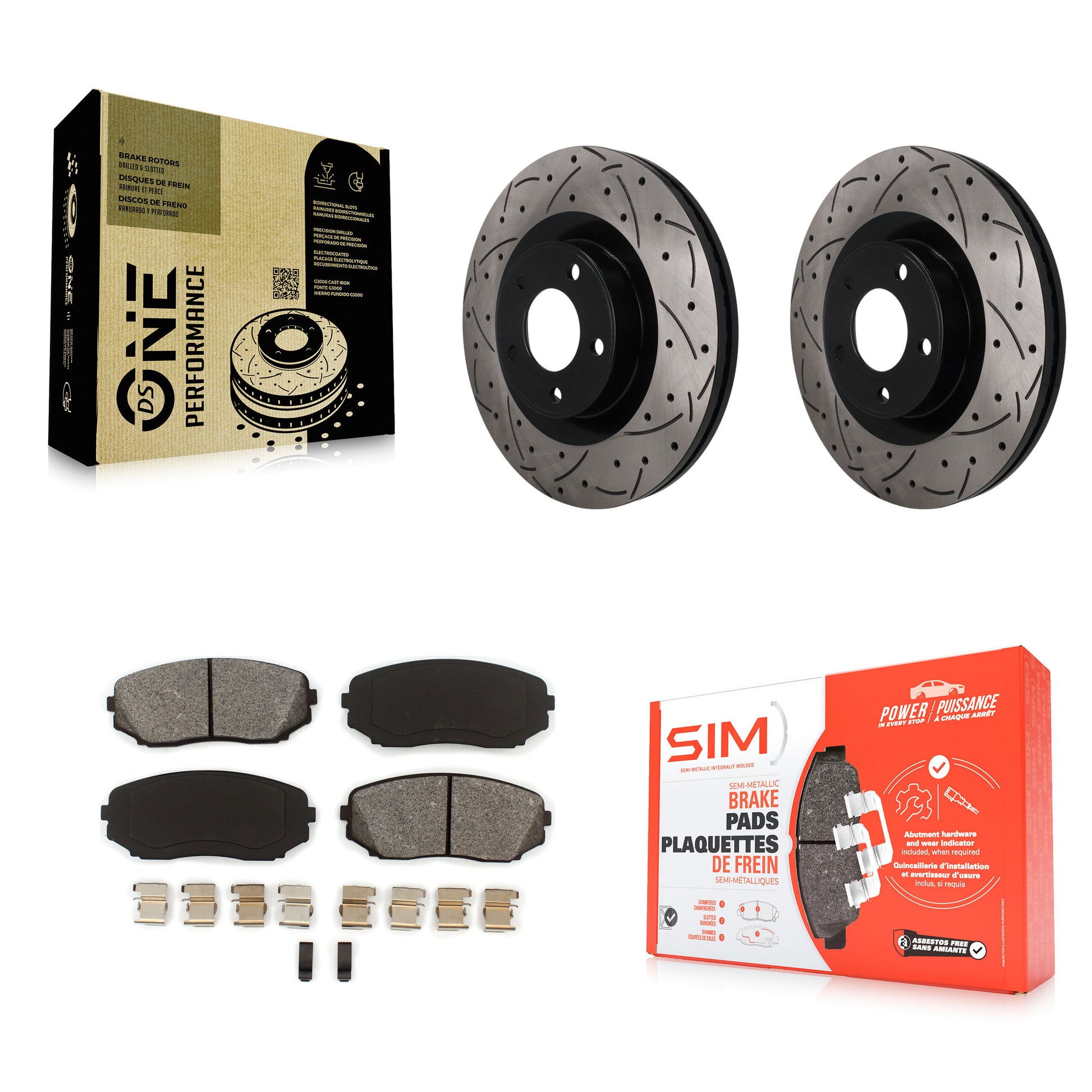 Disc Rotors and Semi-Metallic Brake Pads Kit-KDS-101749