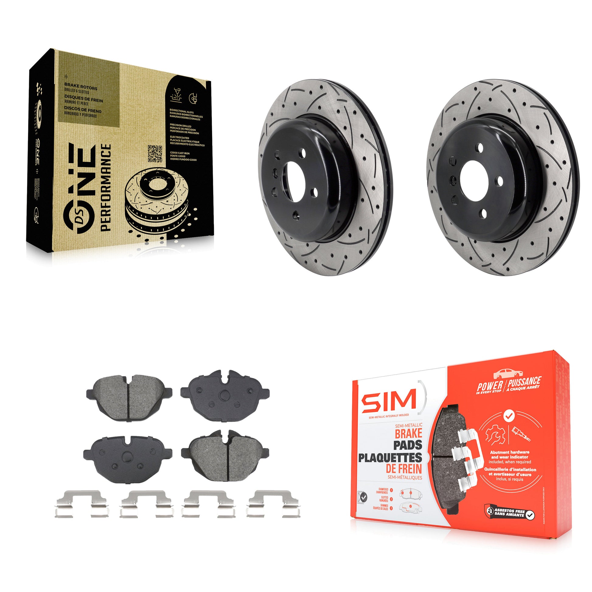 Disc Rotors and Semi-Metallic Brake Pads Kit-KDS-101797