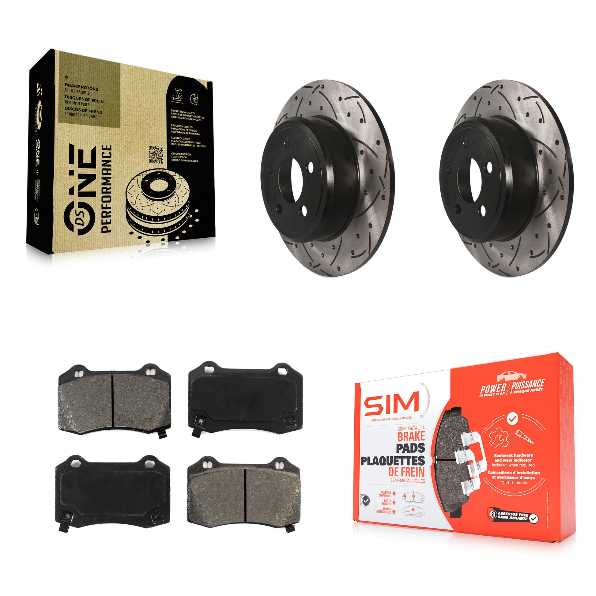 Coated Disc Rotors and Semi-Metallic Brake Pads Kit-KDS-101806