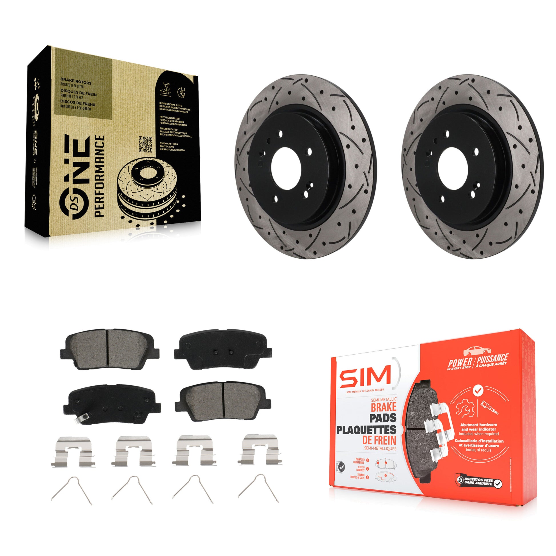 Disc Rotors and Semi-Metallic Brake Pads Kit-KDS-101807