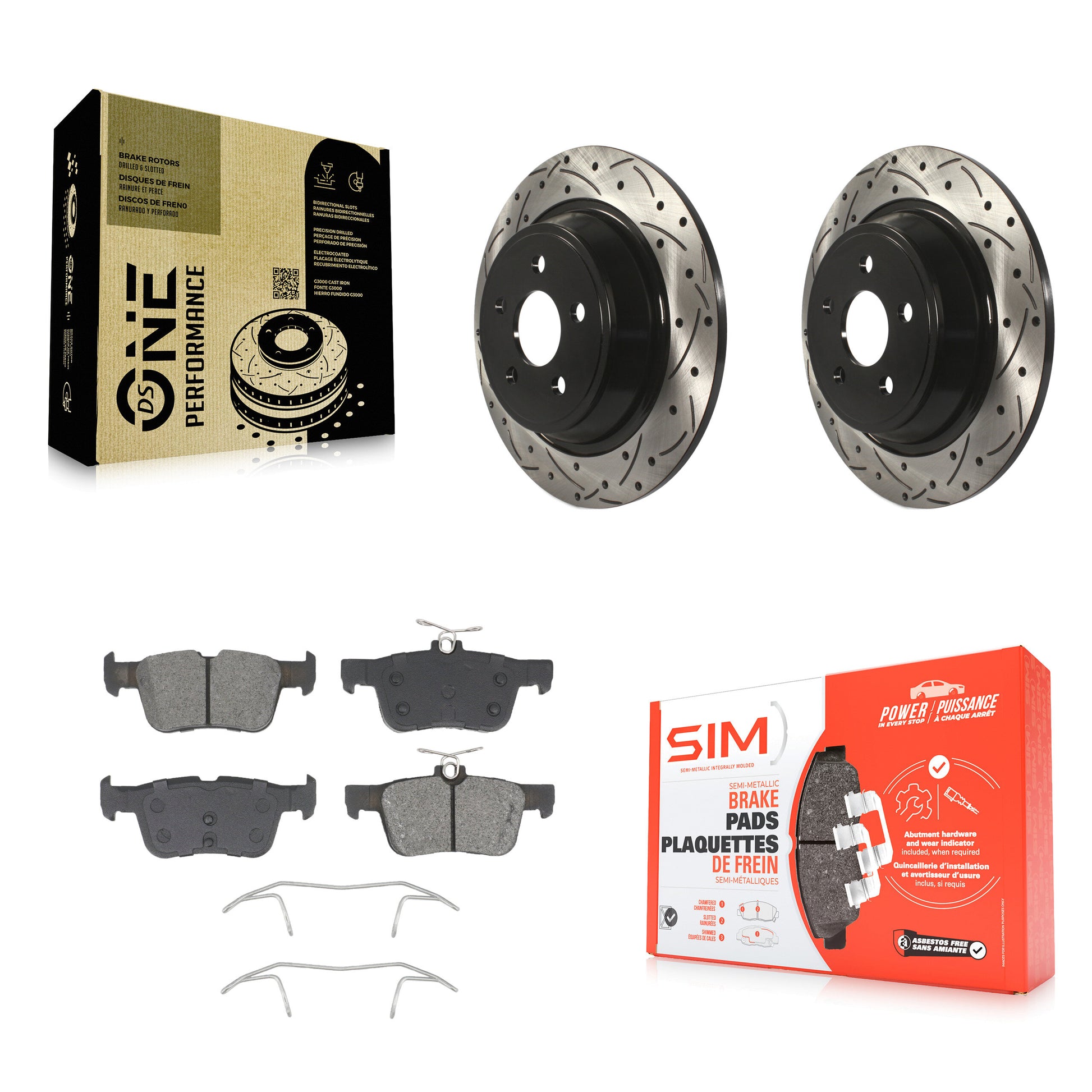Coated Disc Rotors and Semi-Metallic Brake Pads Kit-KDS-101808