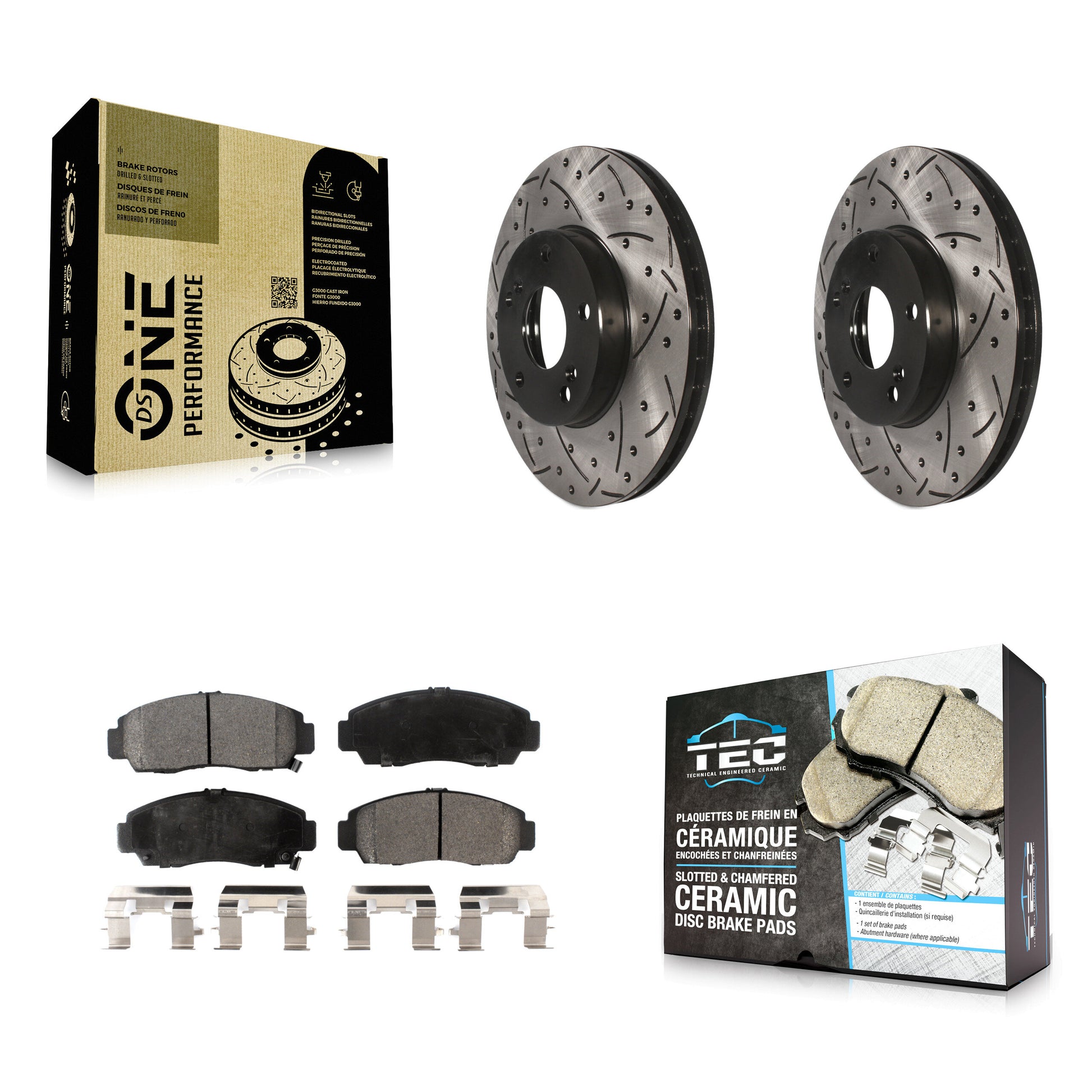 Coated Disc Rotors and Ceramic Brake Pads Kit-KDT-100064