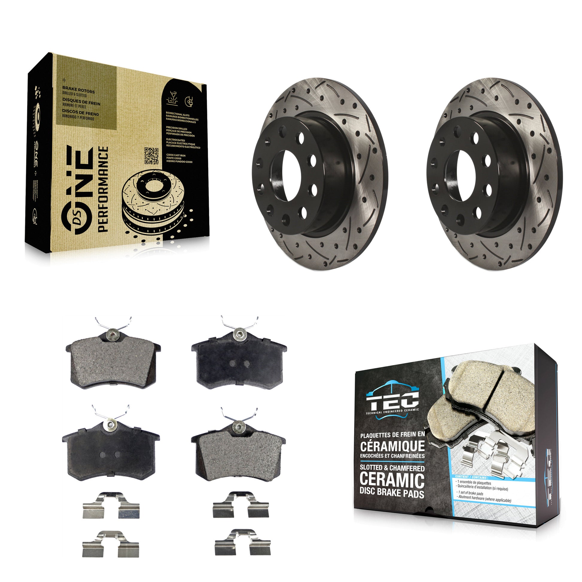 Coated Disc Rotors and Ceramic Brake Pads Kit-KDT-100535