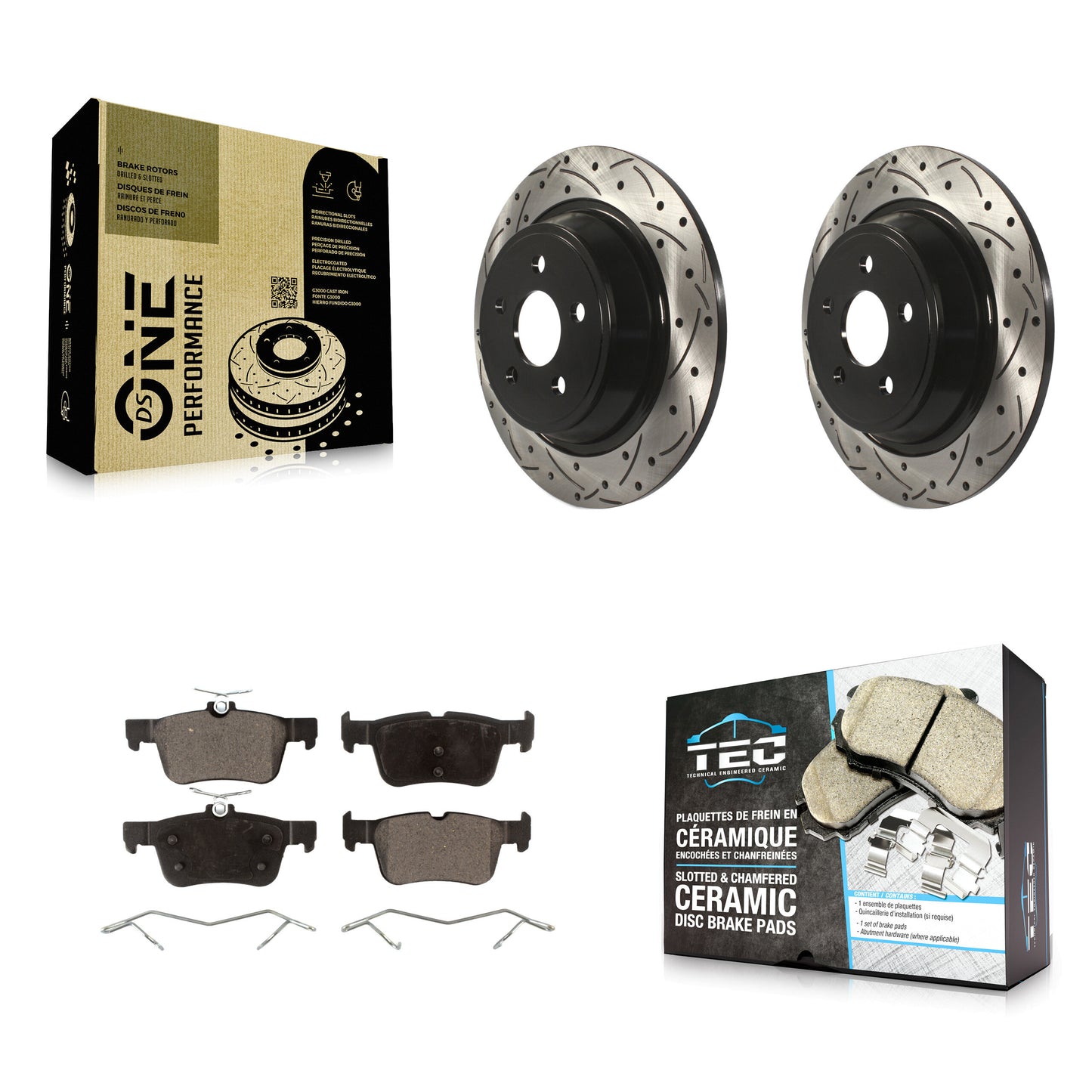 Coated Disc Rotors and Ceramic Brake Pads Kit-KDT-101162 Kit.bestparts.ca