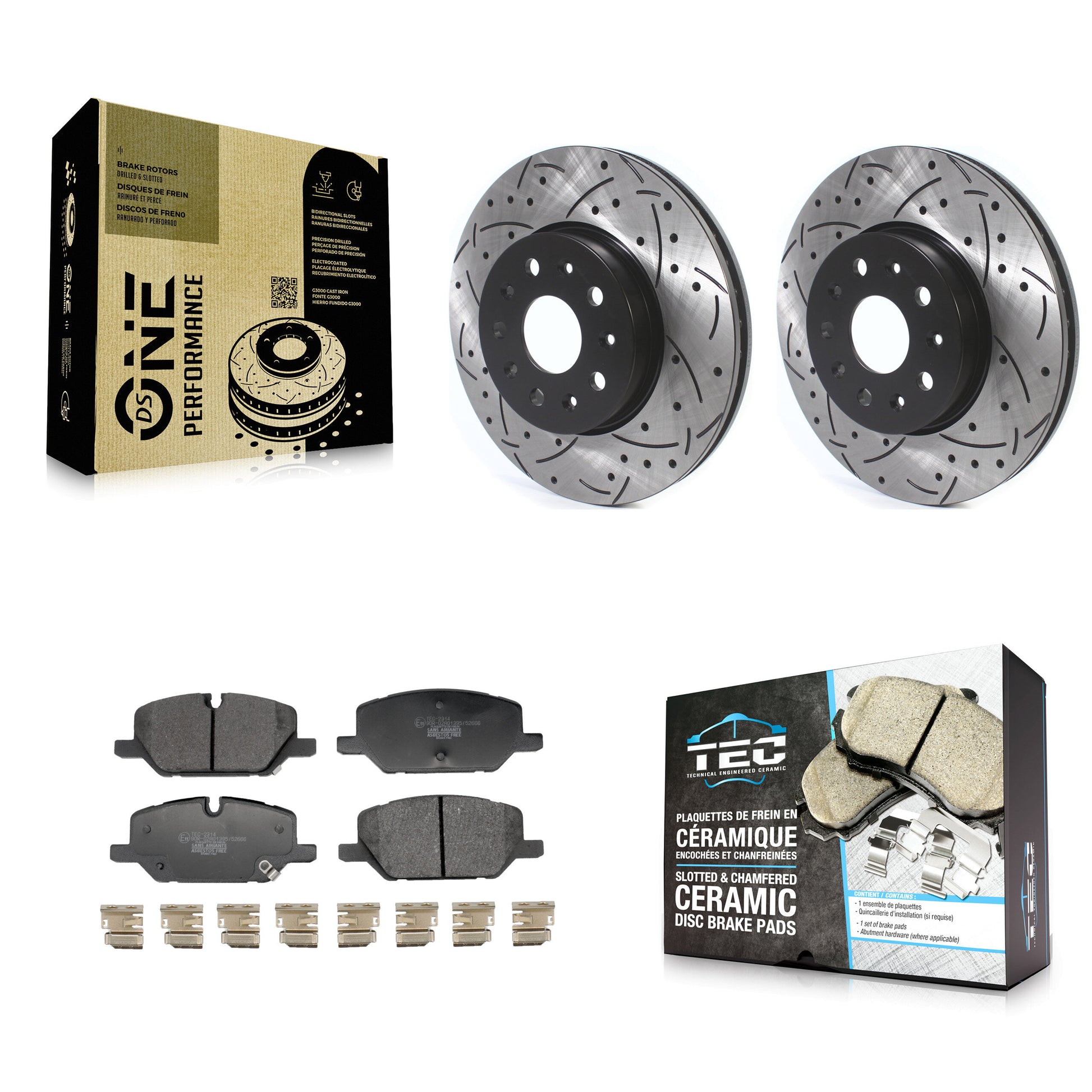 Coated Disc Rotors and Ceramic Brake Pads Kit-KDT-101955