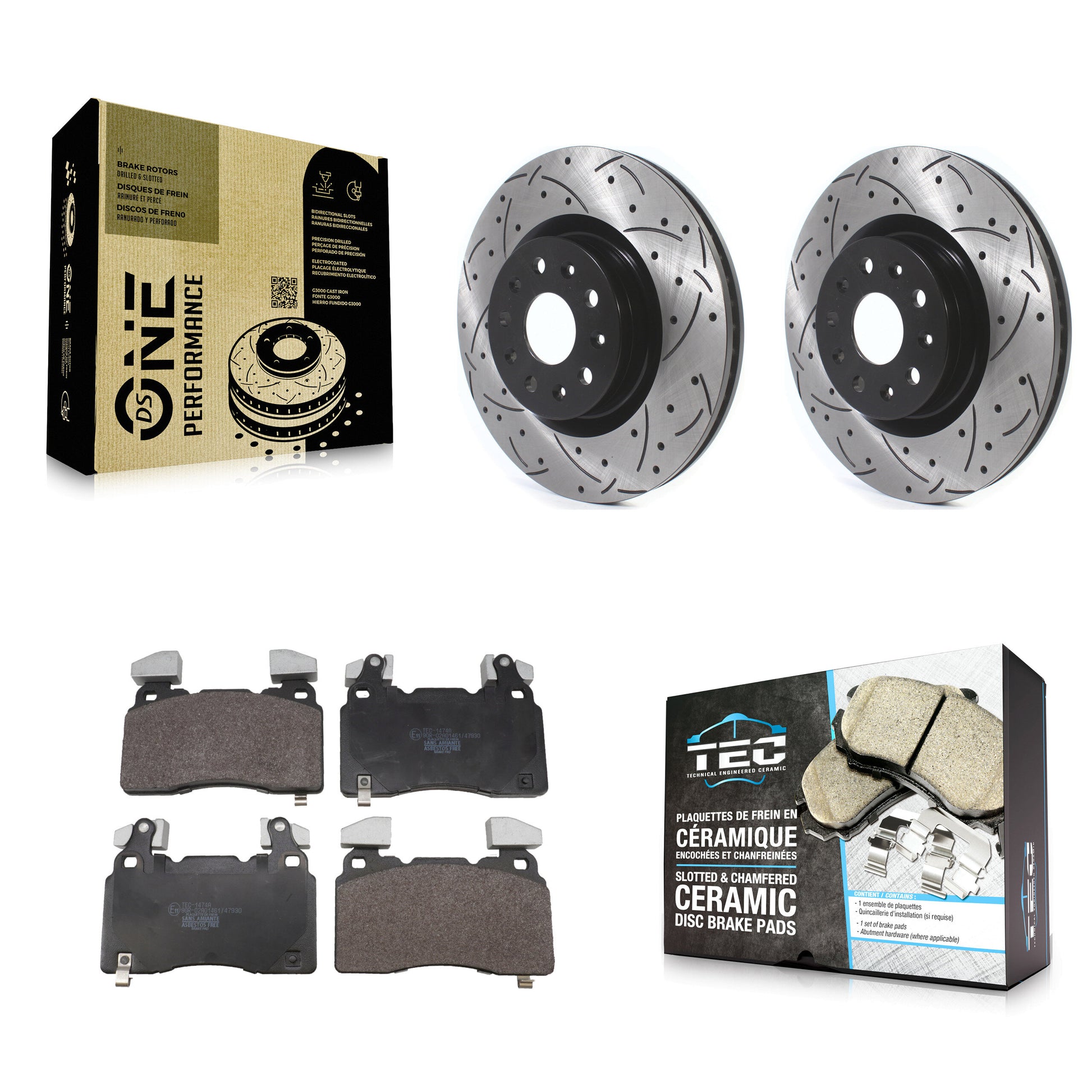 Coated Disc Rotors and Ceramic Brake Pads Kit-KDT-101956