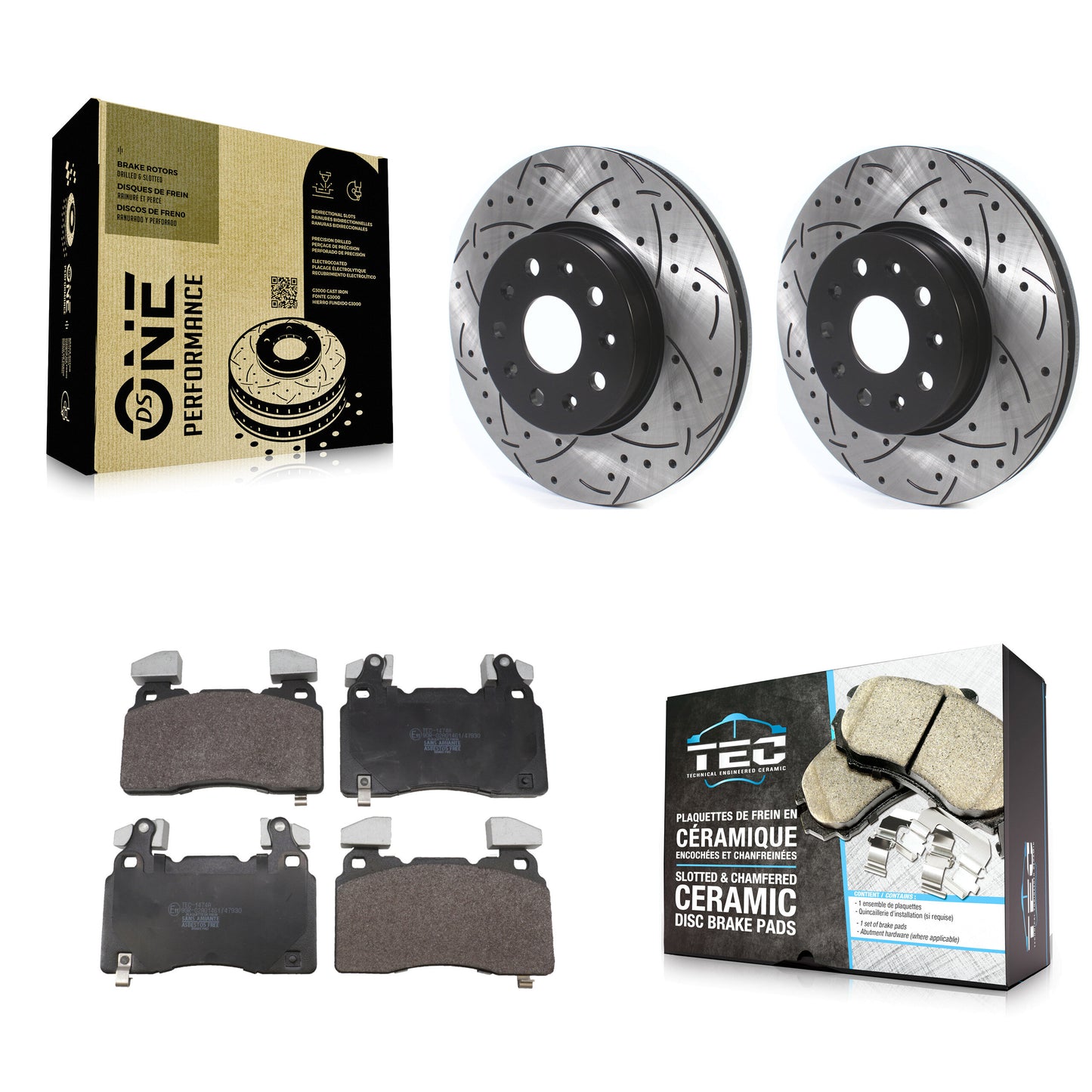 Coated Disc Rotors and Ceramic Brake Pads Kit-KDT-101961 Kit.bestparts.ca