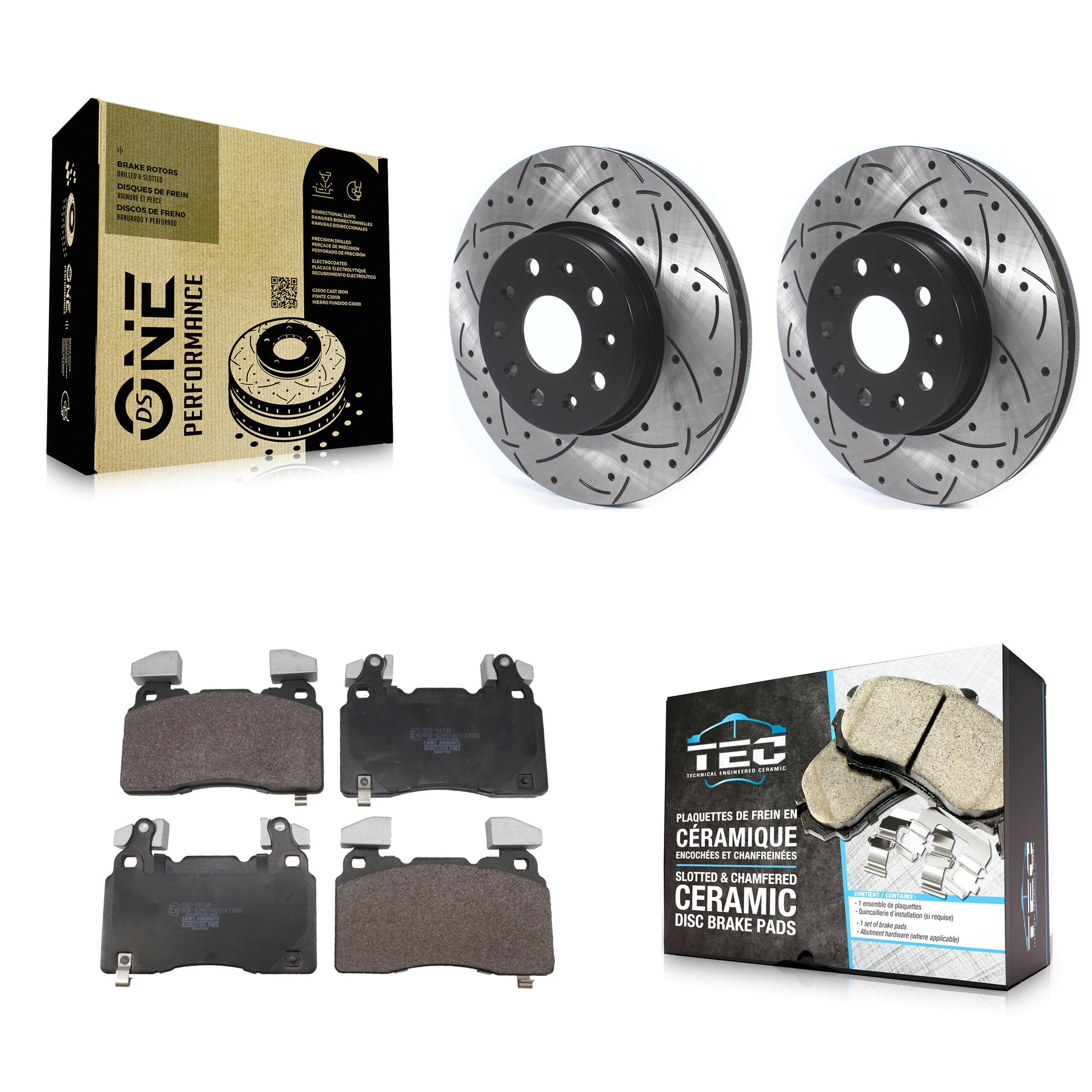 Coated Disc Rotors and Ceramic Brake Pads Kit-KDT-101961