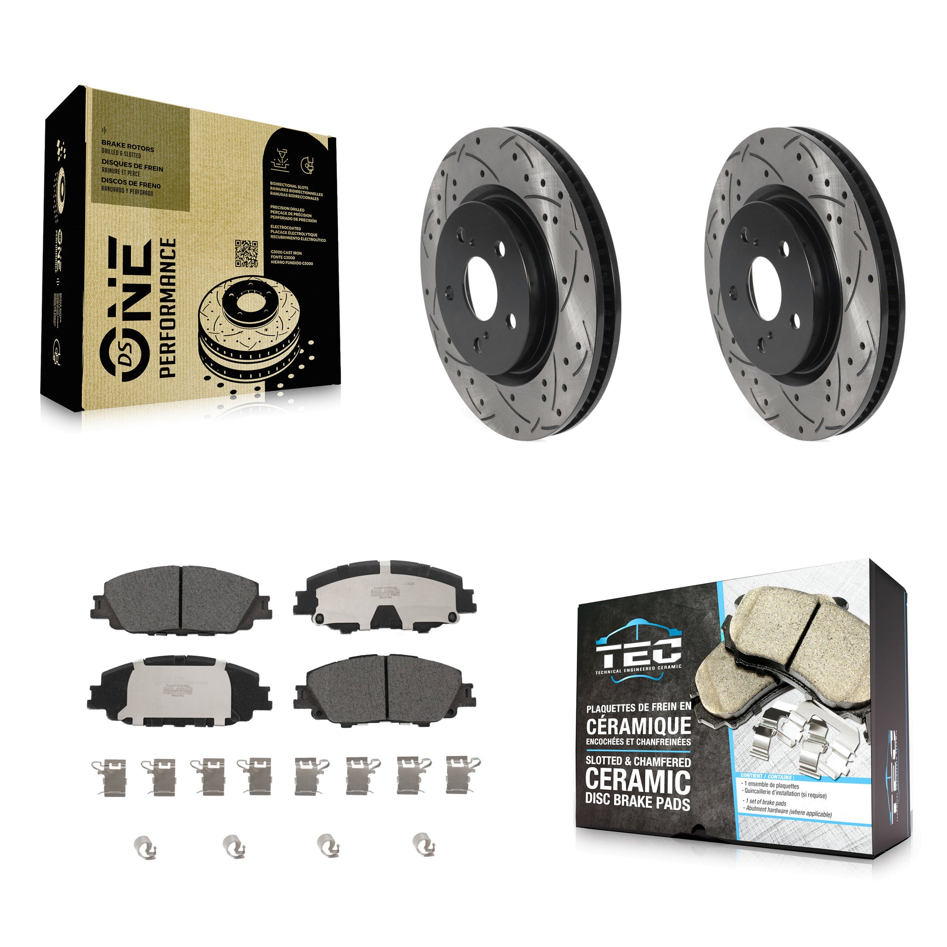 Coated Disc Rotors and Ceramic Brake Pads Kit-KDT-101973