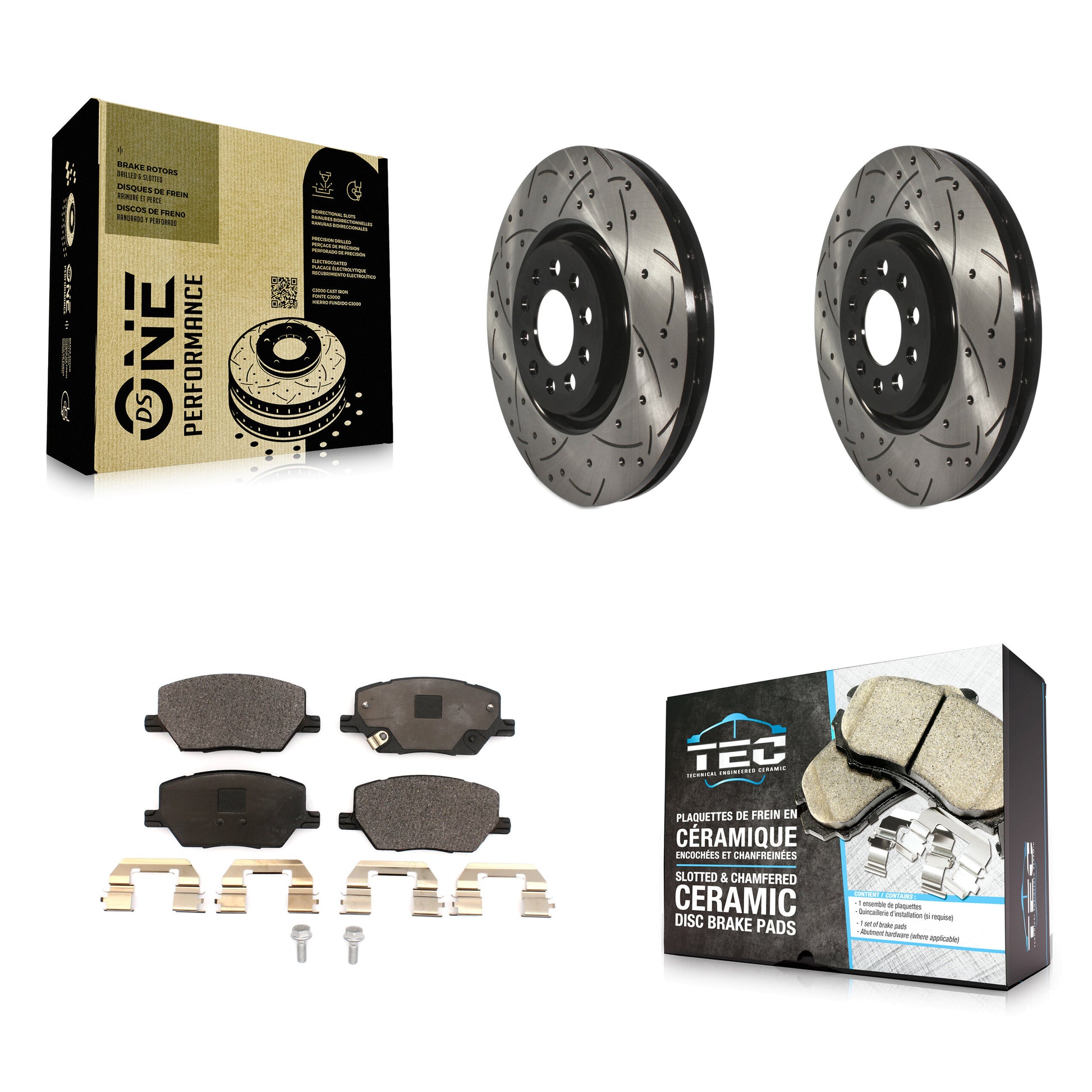 Coated Disc Rotors and Ceramic Brake Pads Kit-KDT-101974
