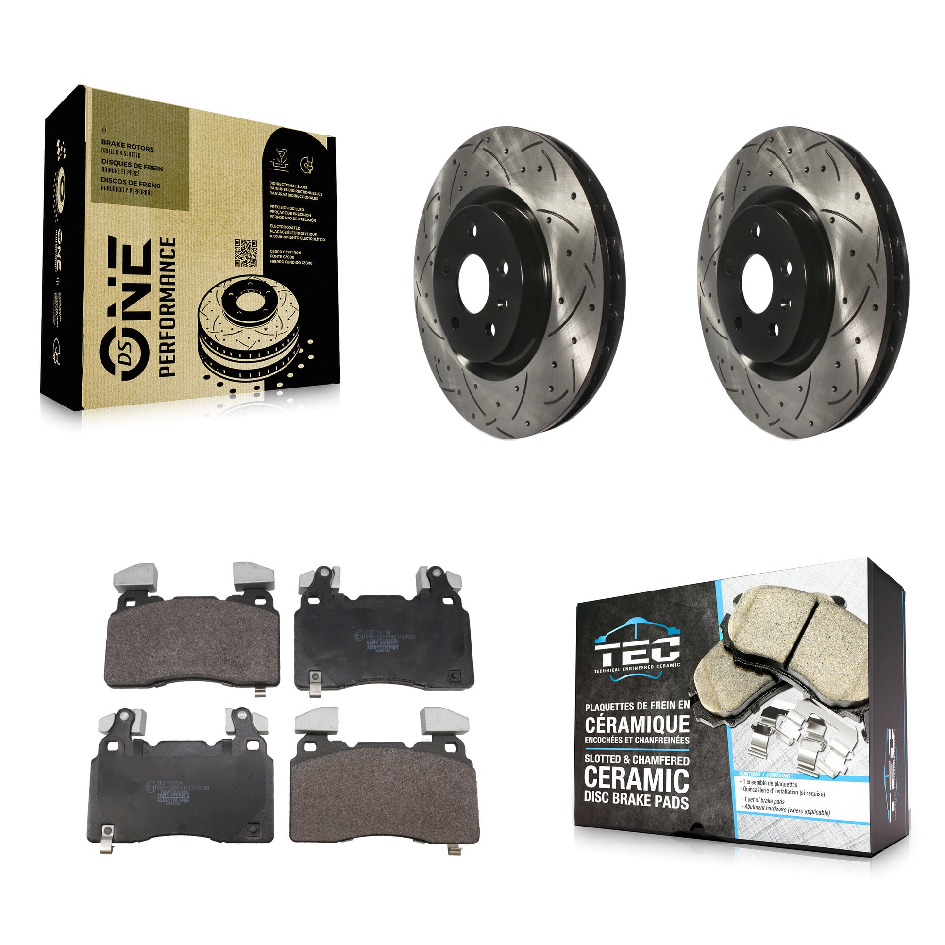 Coated Disc Rotors and Ceramic Brake Pads Kit-KDT-101980