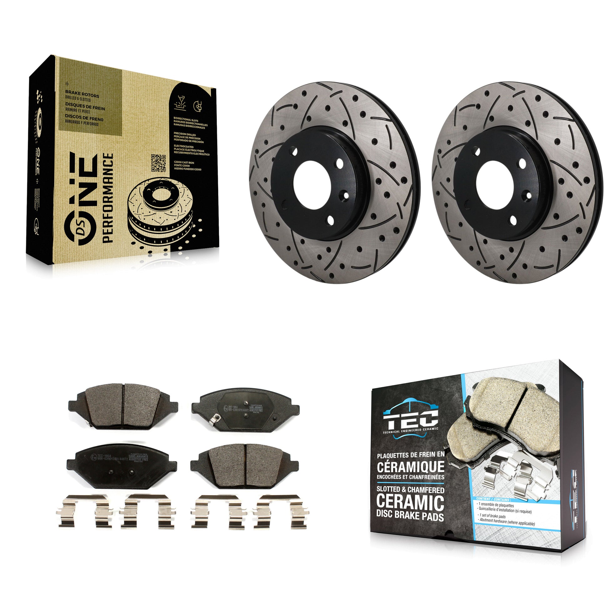 Disc Rotors and Ceramic Brake Pads Kit-KDT-101989