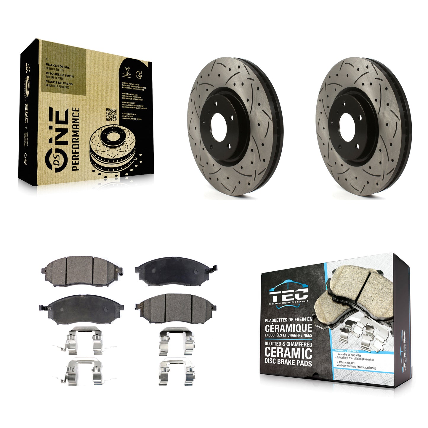 Coated Disc Rotors and Ceramic Brake Pads Kit-KDT-101991 Kit.bestparts.ca