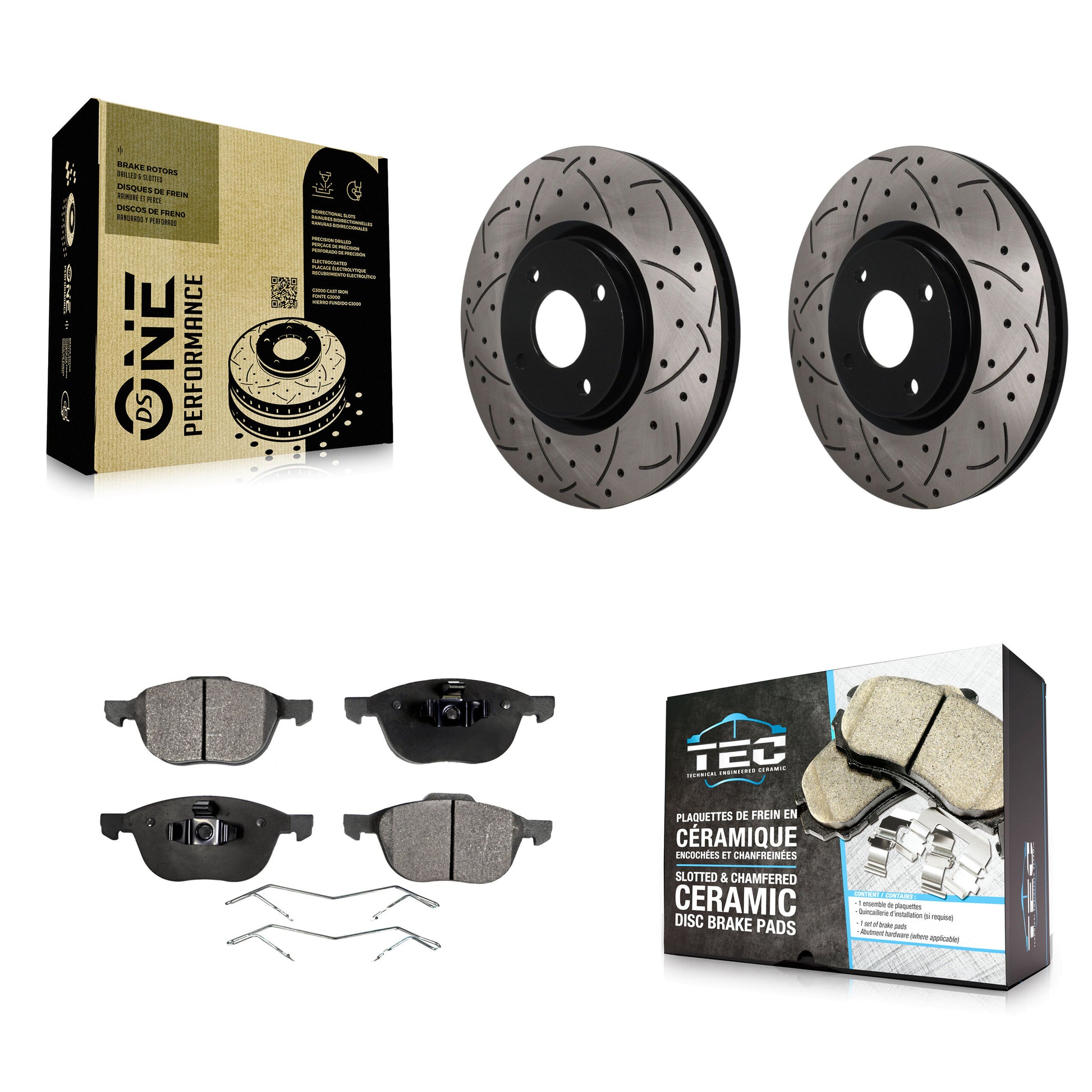 Disc Rotors and Ceramic Brake Pads Kit-KDT-101995