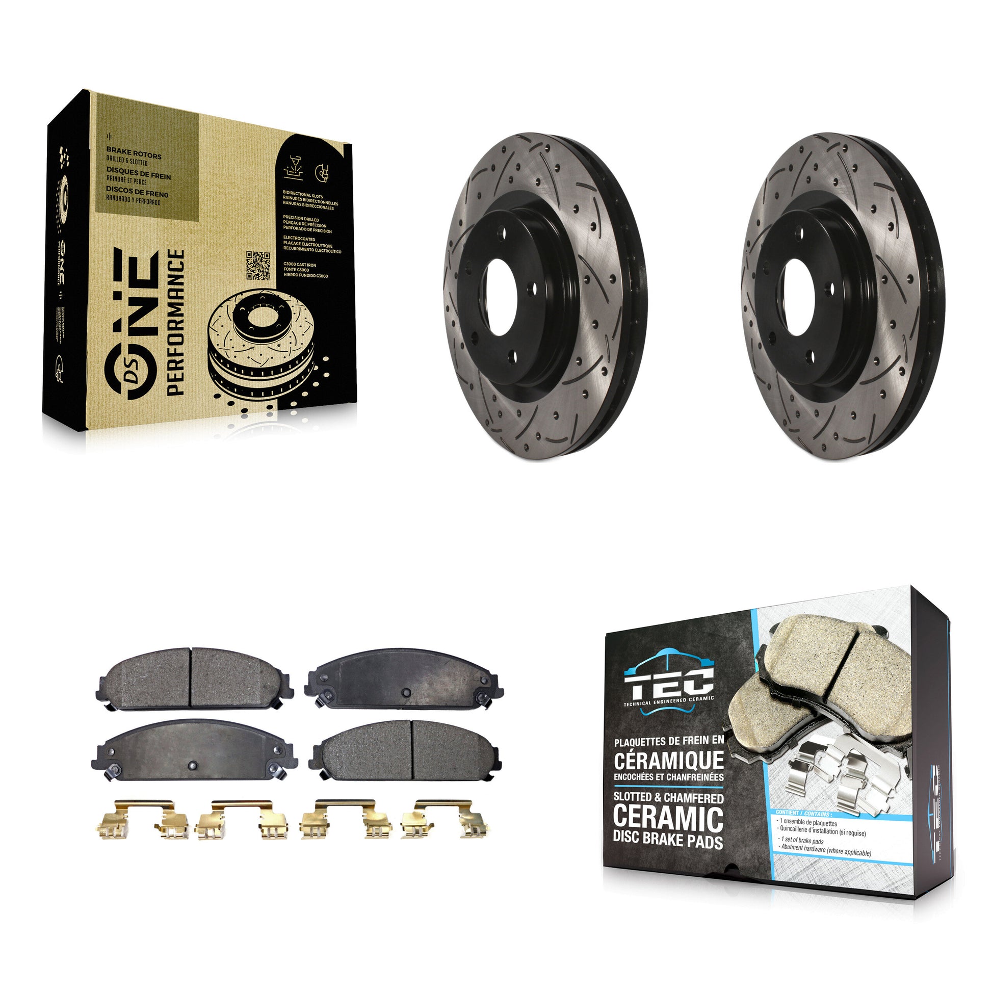 Coated Disc Rotors and Ceramic Brake Pads Kit-KDT-101999