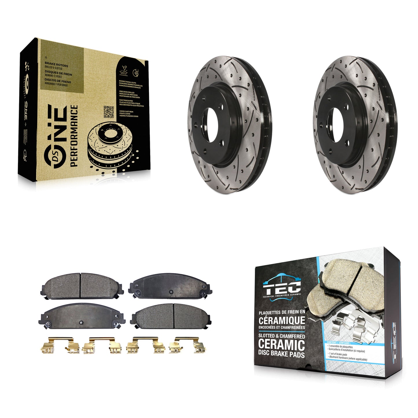 Coated Disc Rotors and Ceramic Brake Pads Kit-KDT-102000 Kit.bestparts.ca