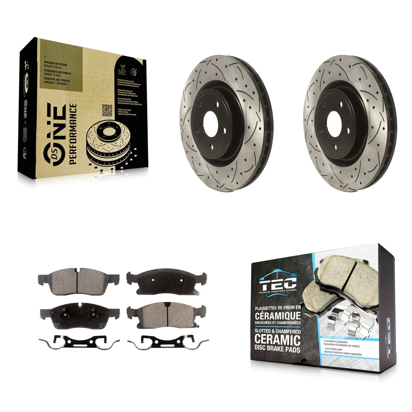 Coated Disc Rotors and Ceramic Brake Pads Kit-KDT-102013 Kit.bestparts.ca
